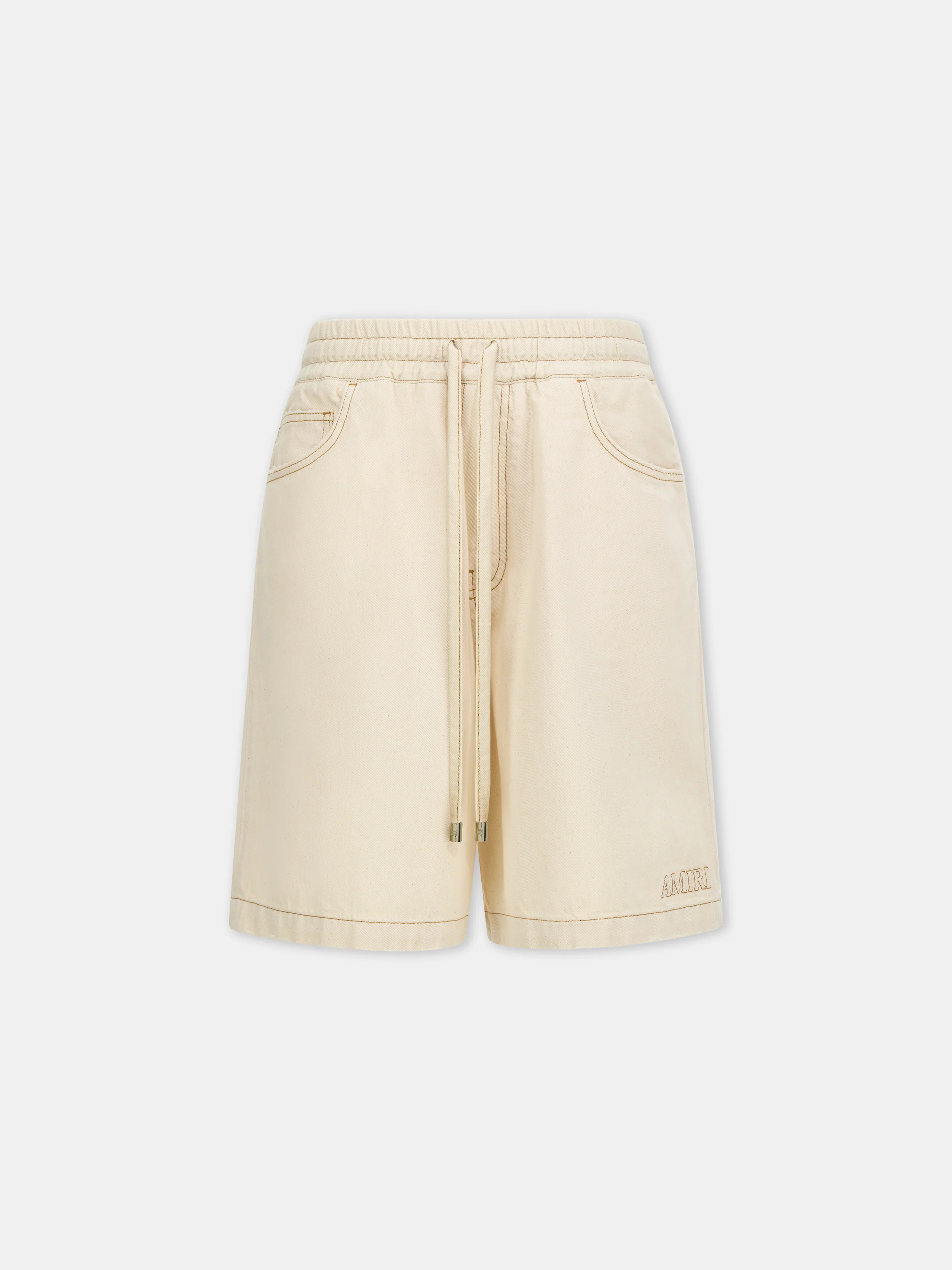 DRAWSTRING DENIM SHORT - Ecru