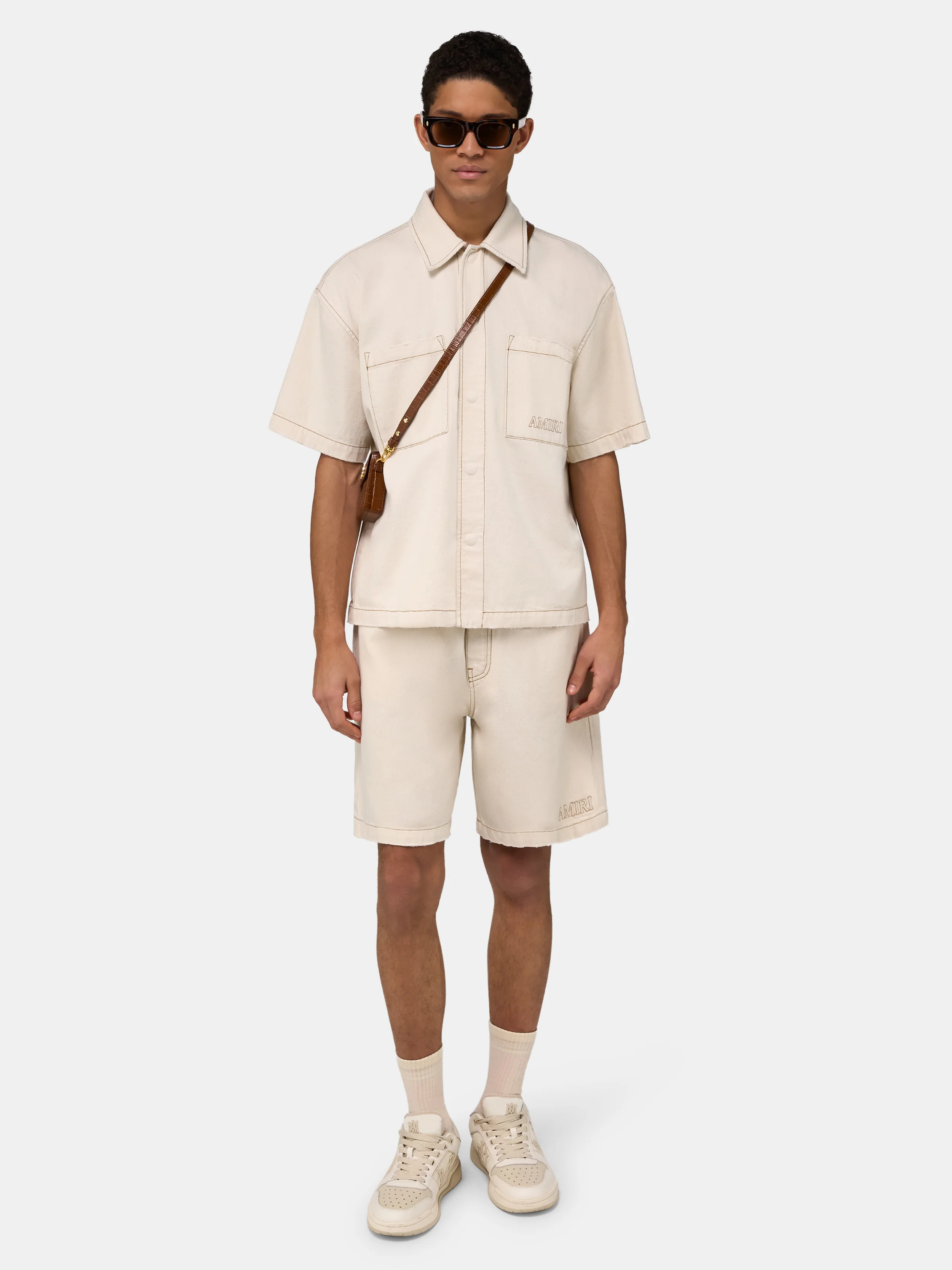 DRAWSTRING DENIM SHORT - Ecru