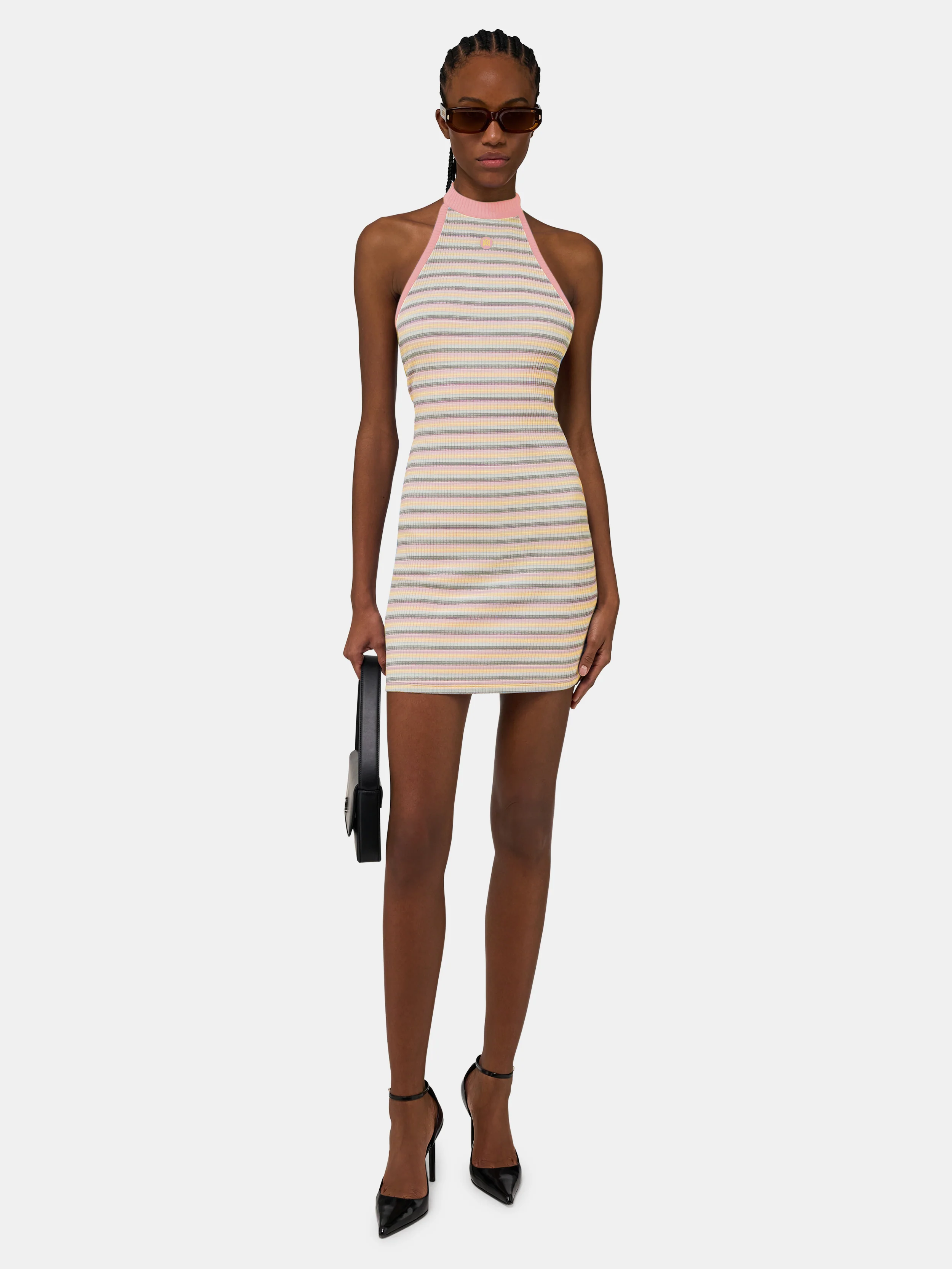 WOMEN - WOMEN'S MA STRIPED HALTER MINI DRESS - Multi