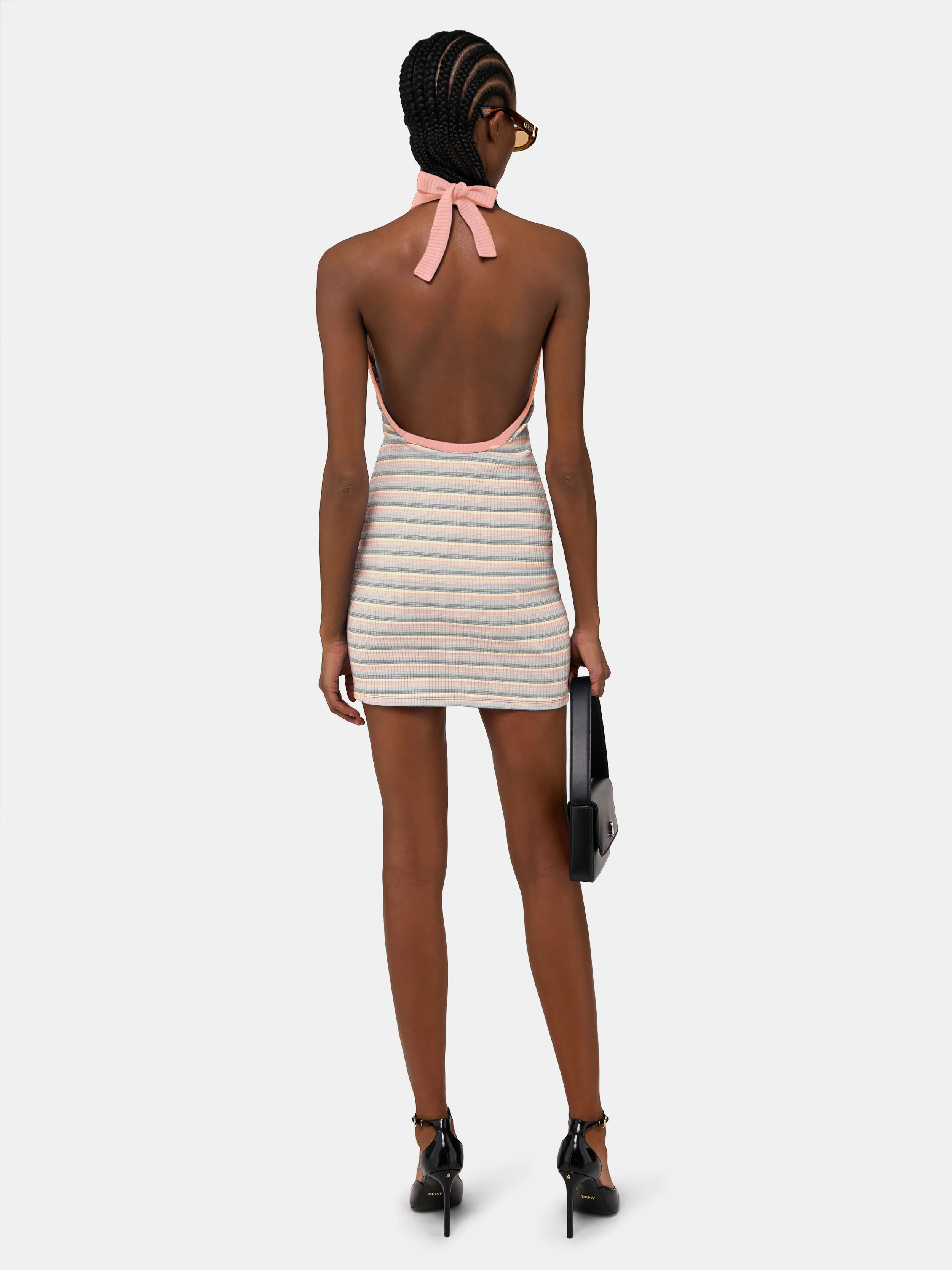 WOMEN - WOMEN'S MA STRIPED HALTER MINI DRESS - Multi