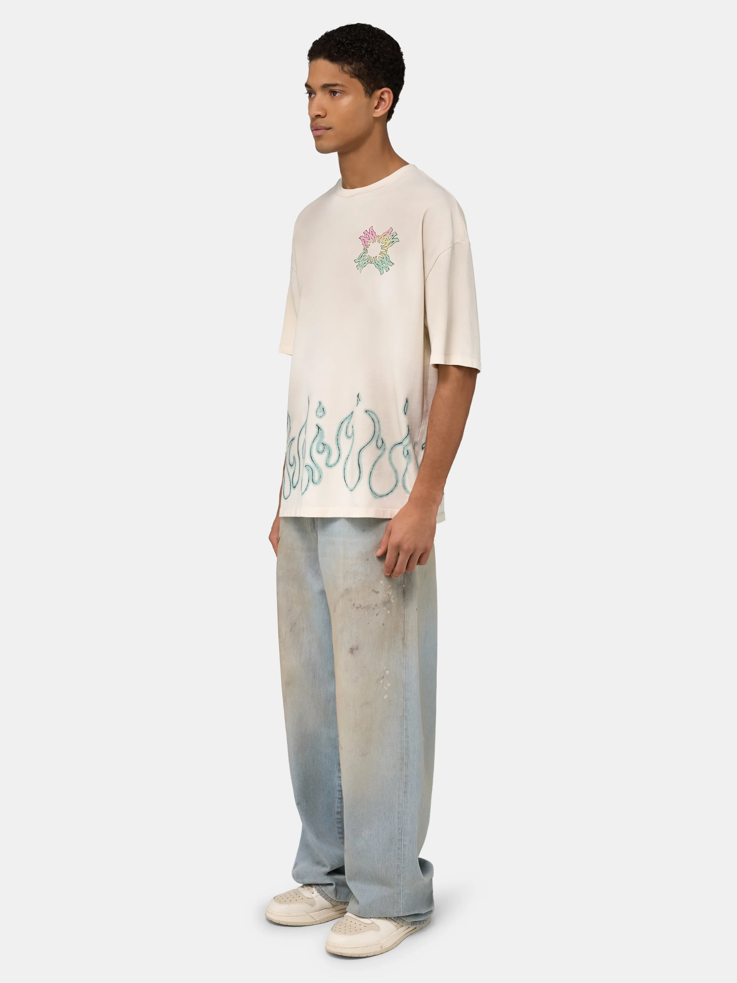 MA QUAD FLAMES OVERSIZED TEE - Ivory