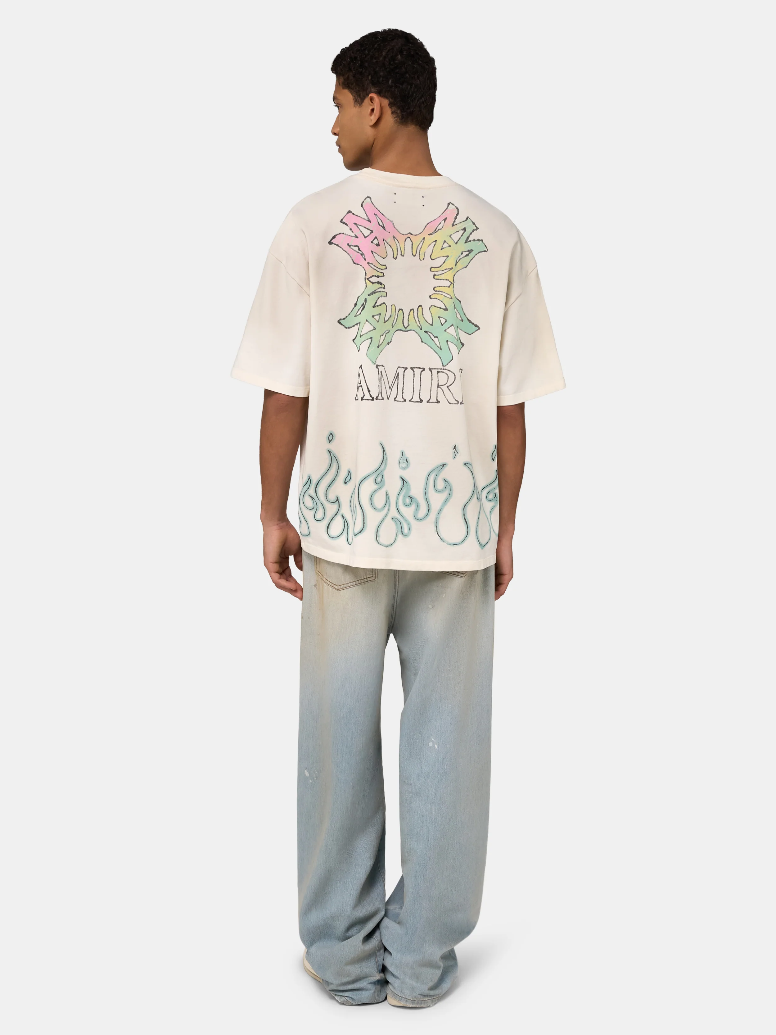 MA QUAD FLAMES OVERSIZED TEE - Ivory