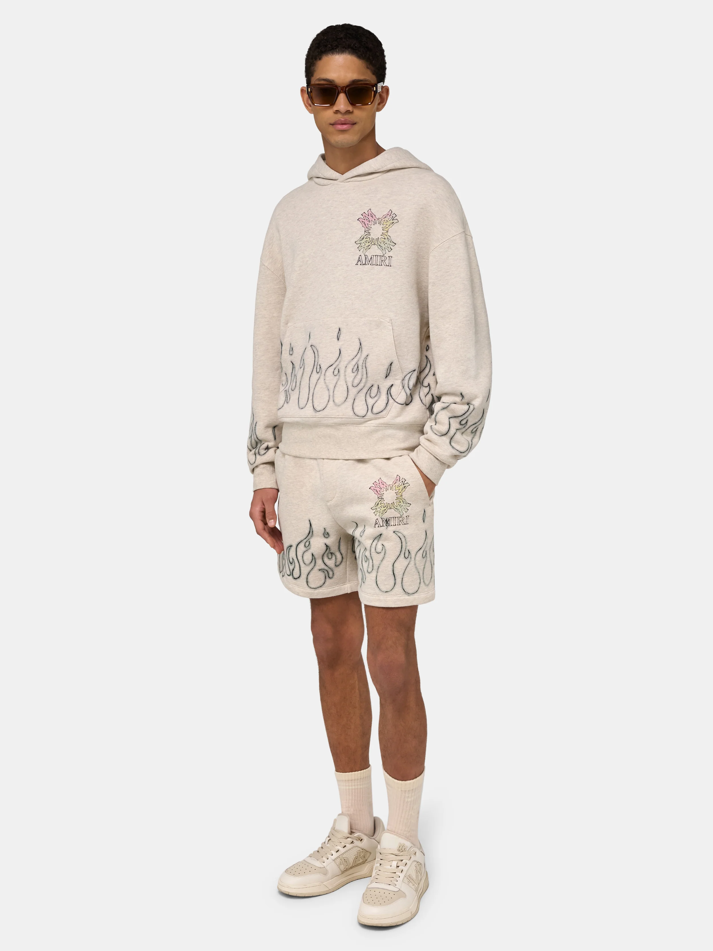 MA QUAD FLAMES OVERSIZED HOODIE - Ivory