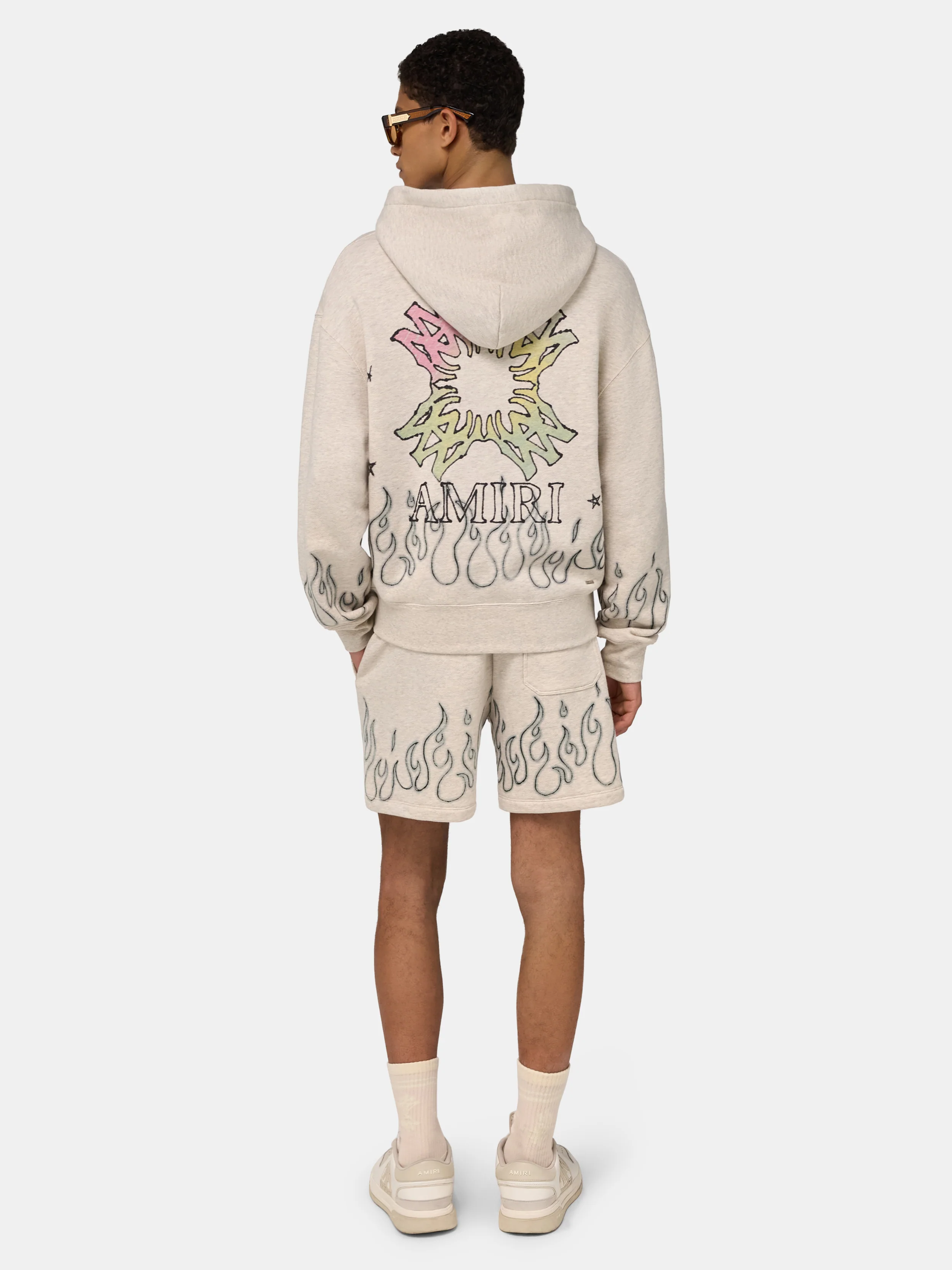 MA QUAD FLAMES OVERSIZED HOODIE - Ivory