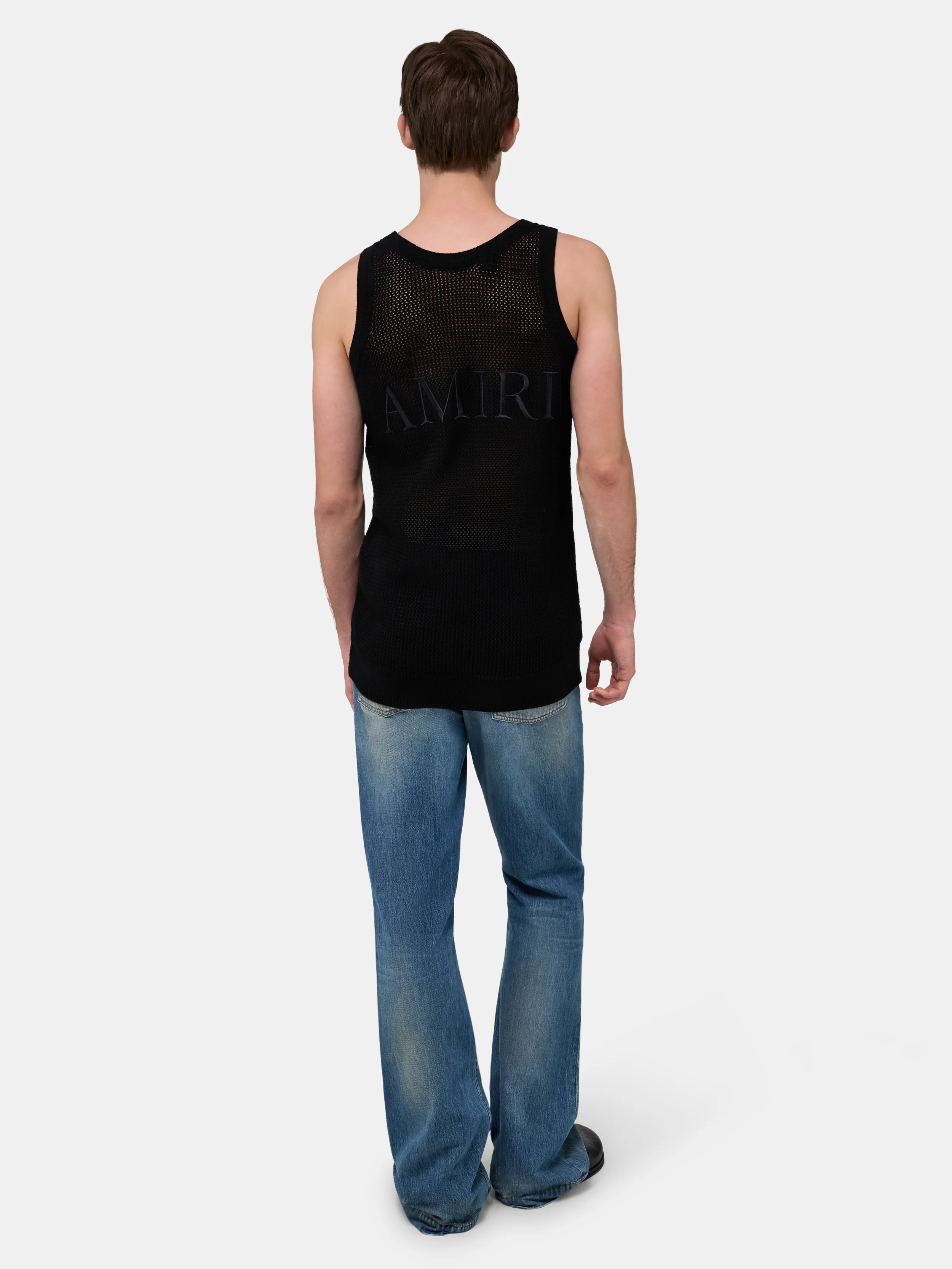 AMIRI KNIT MESH TANK - Black