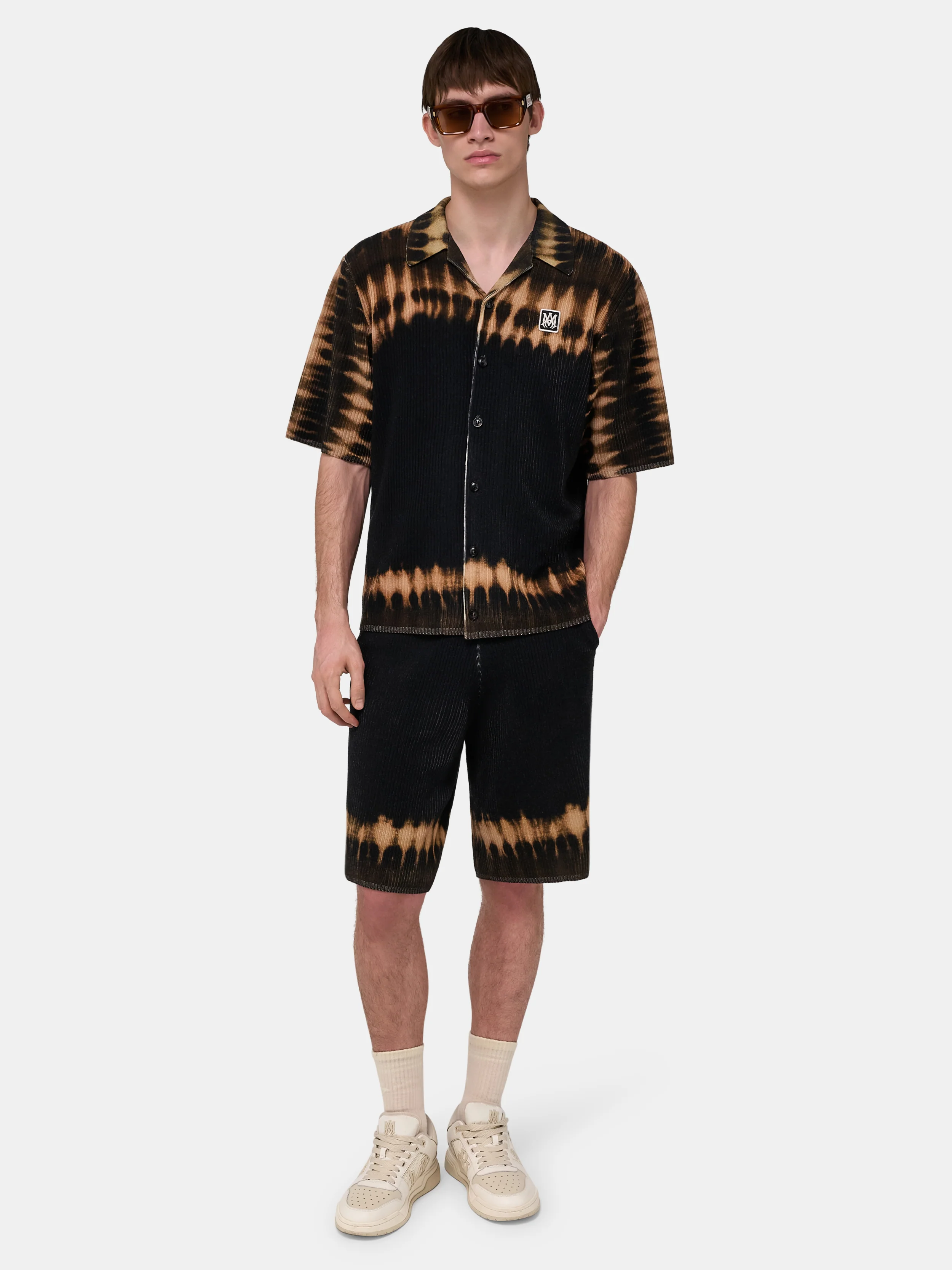 1417-ma-patch-tie-dye-knit-shirt-black-2.webp MA PATCH TIE DYE KNIT SHIRT - Black