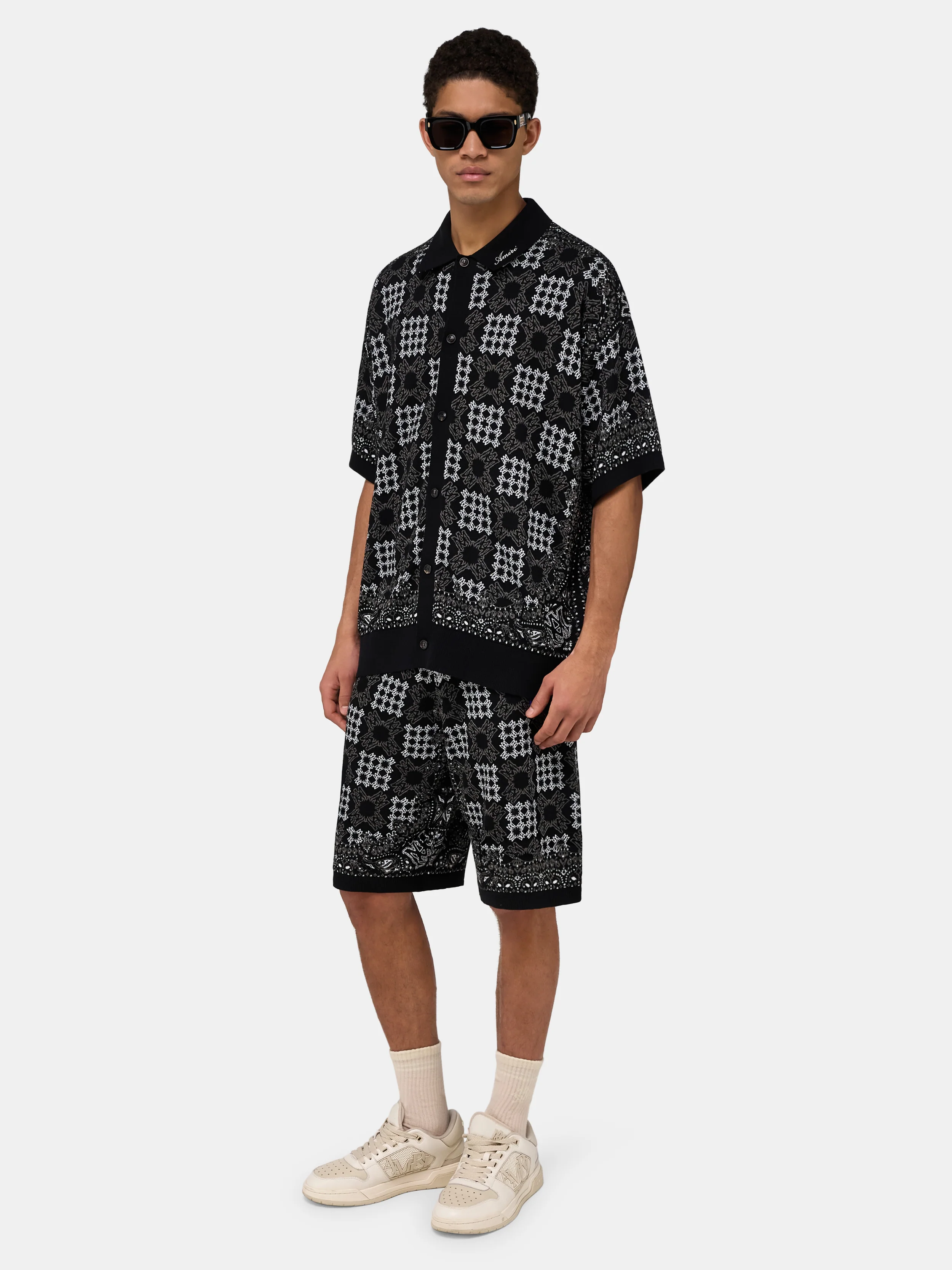 1425-ma-quad-check-mesh-knit-shirt-alabaster-3.webp MA QUAD CHECK MESH KNIT SHIRT - Alabaster