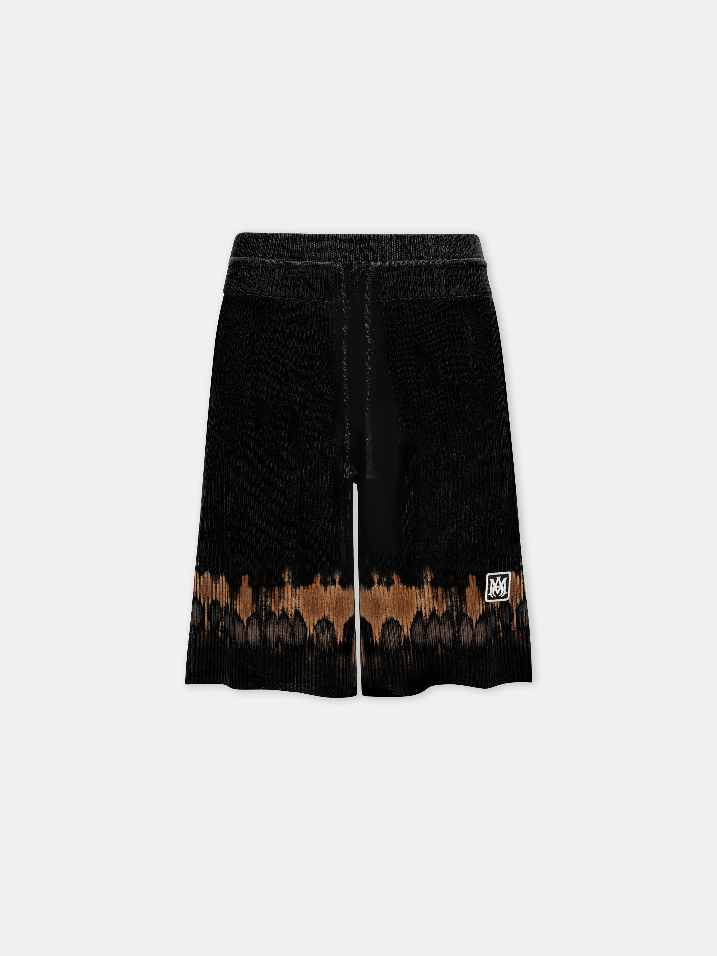 MA PATCH TIE DYE KNIT SHORT - Black
