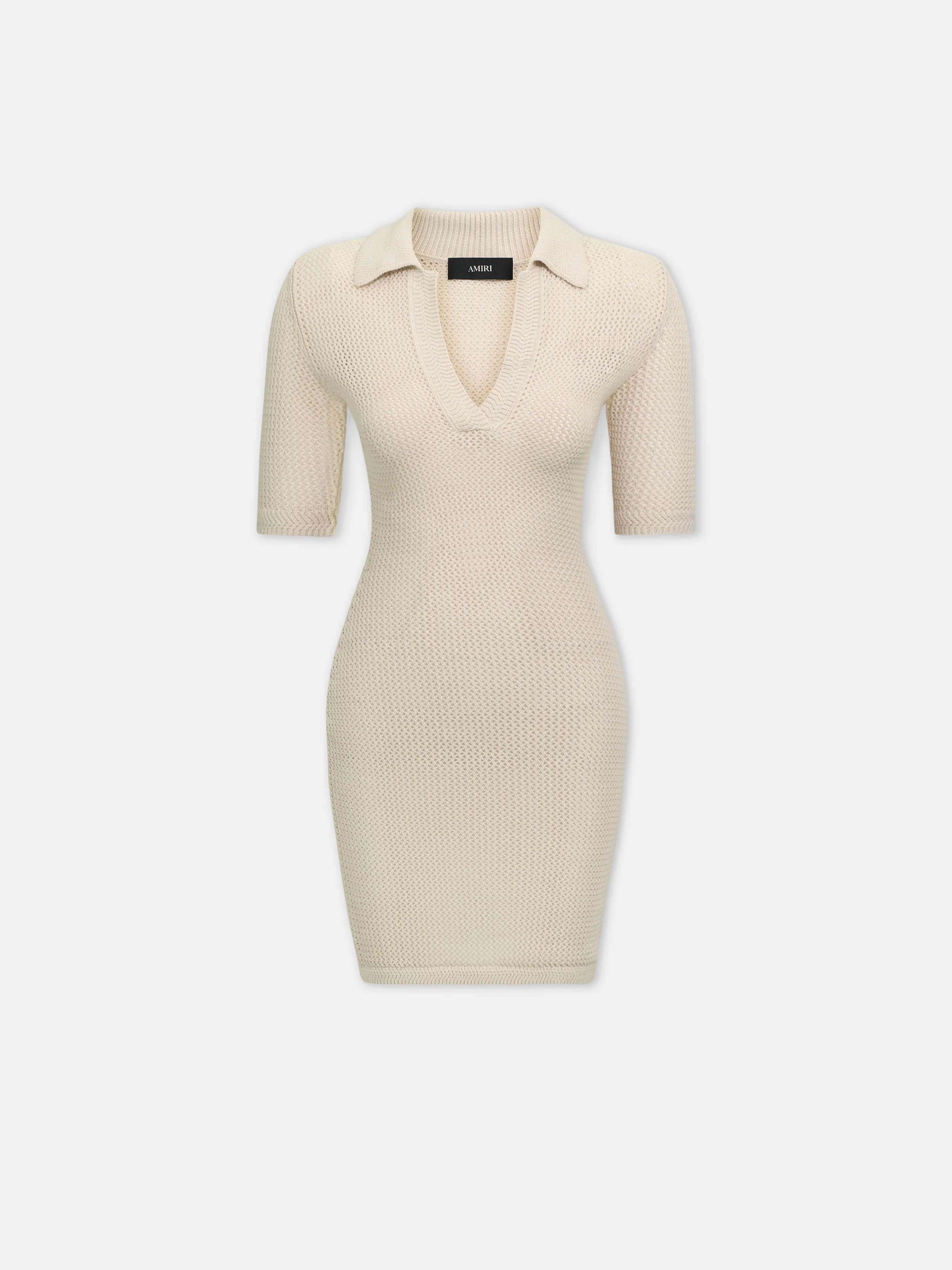 WOMEN - WOMEN'S AMIRI CROCHET MINI DRESS - Alabaster