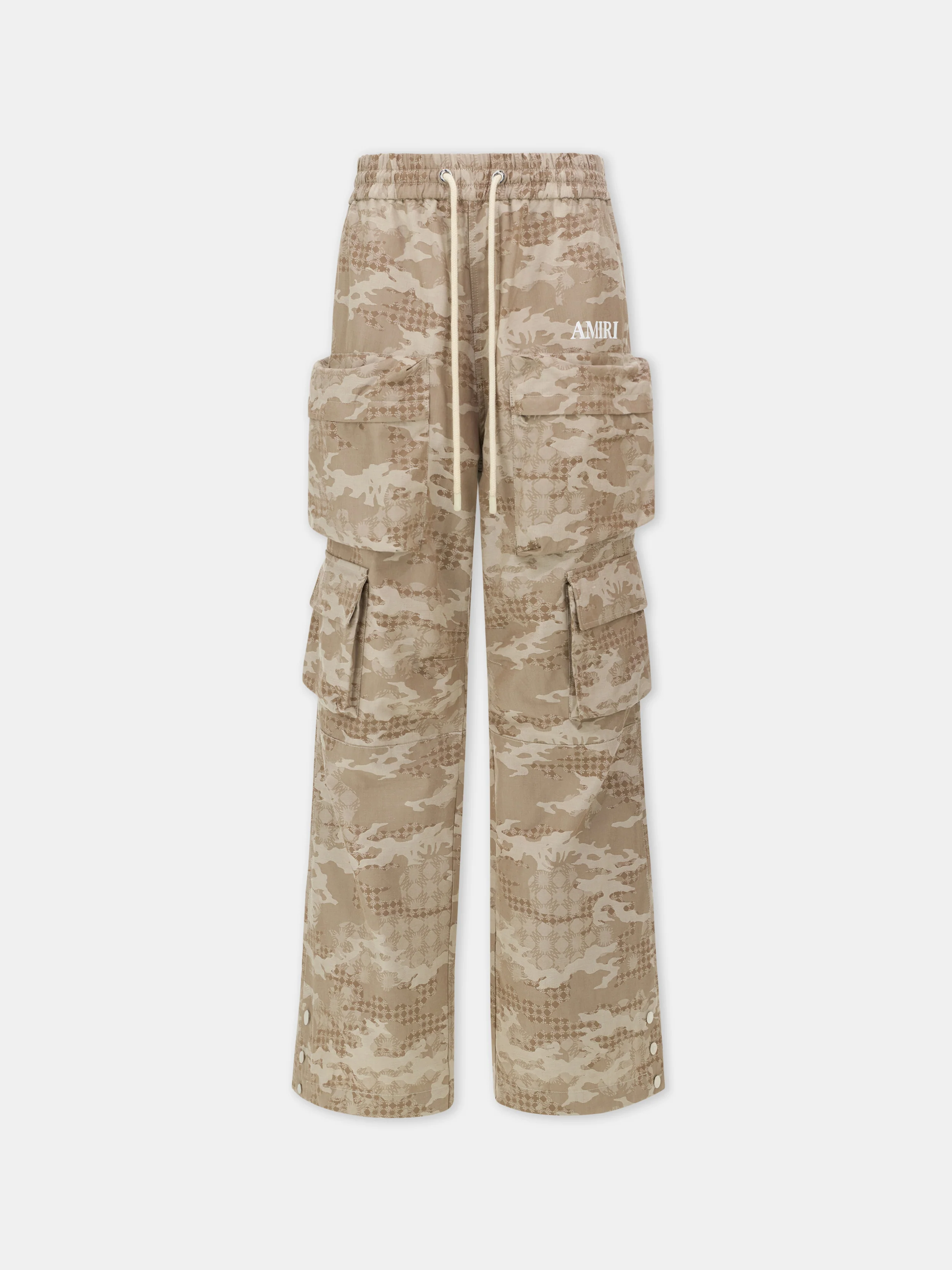 CAMO DRAWSTRING CARGO PANT - Dark Alabaster