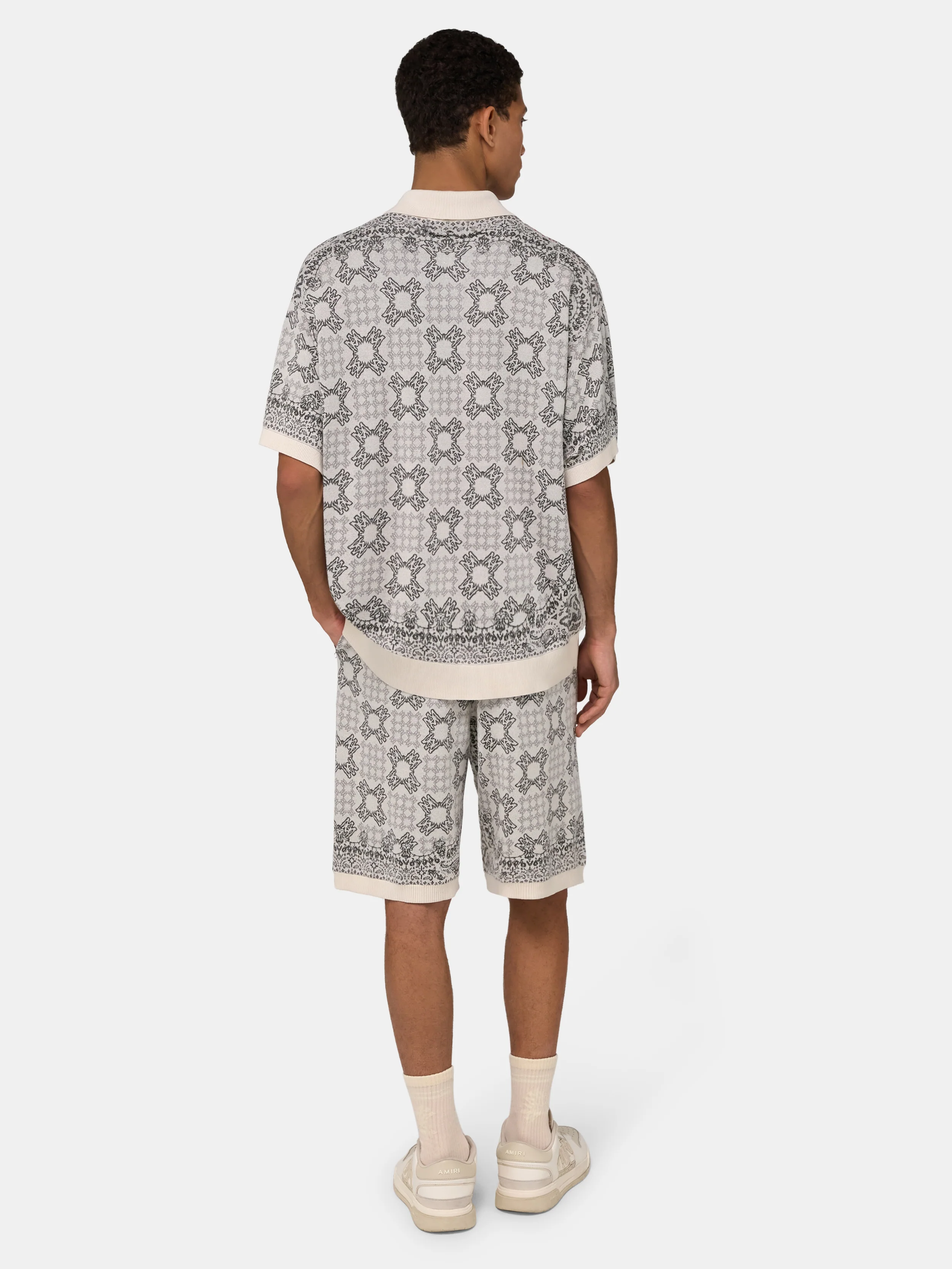MA QUAD CHECK MESH KNIT SHORT - Alabaster