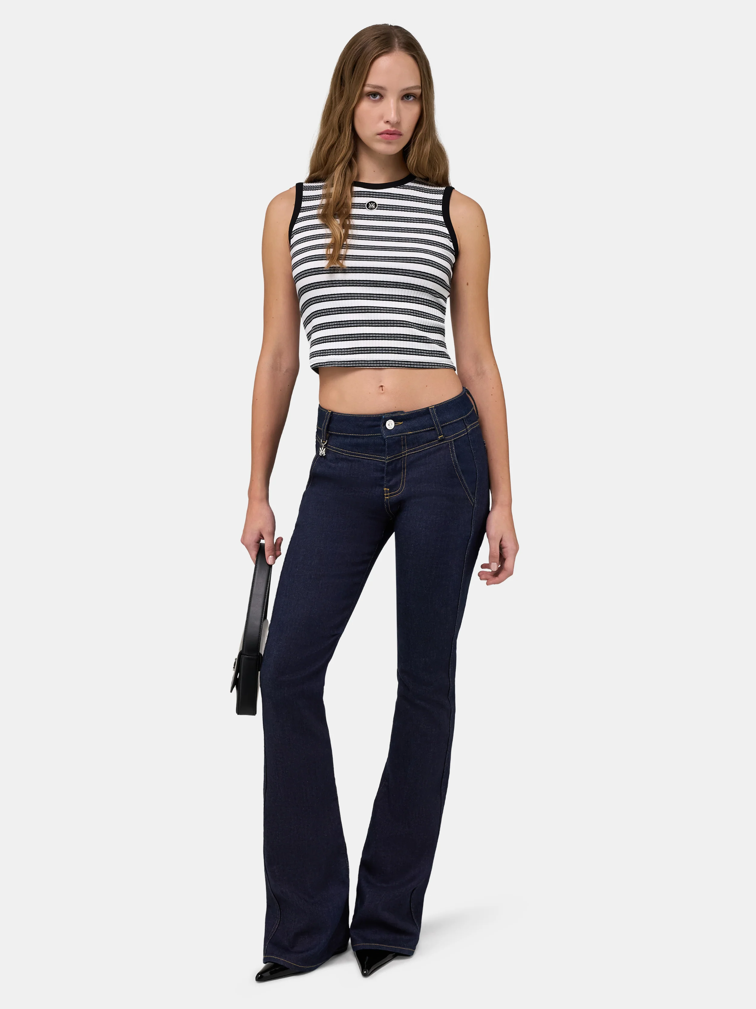 WOMEN - WOMEN'S MA STRIPED SLEEVLESS TOP - White