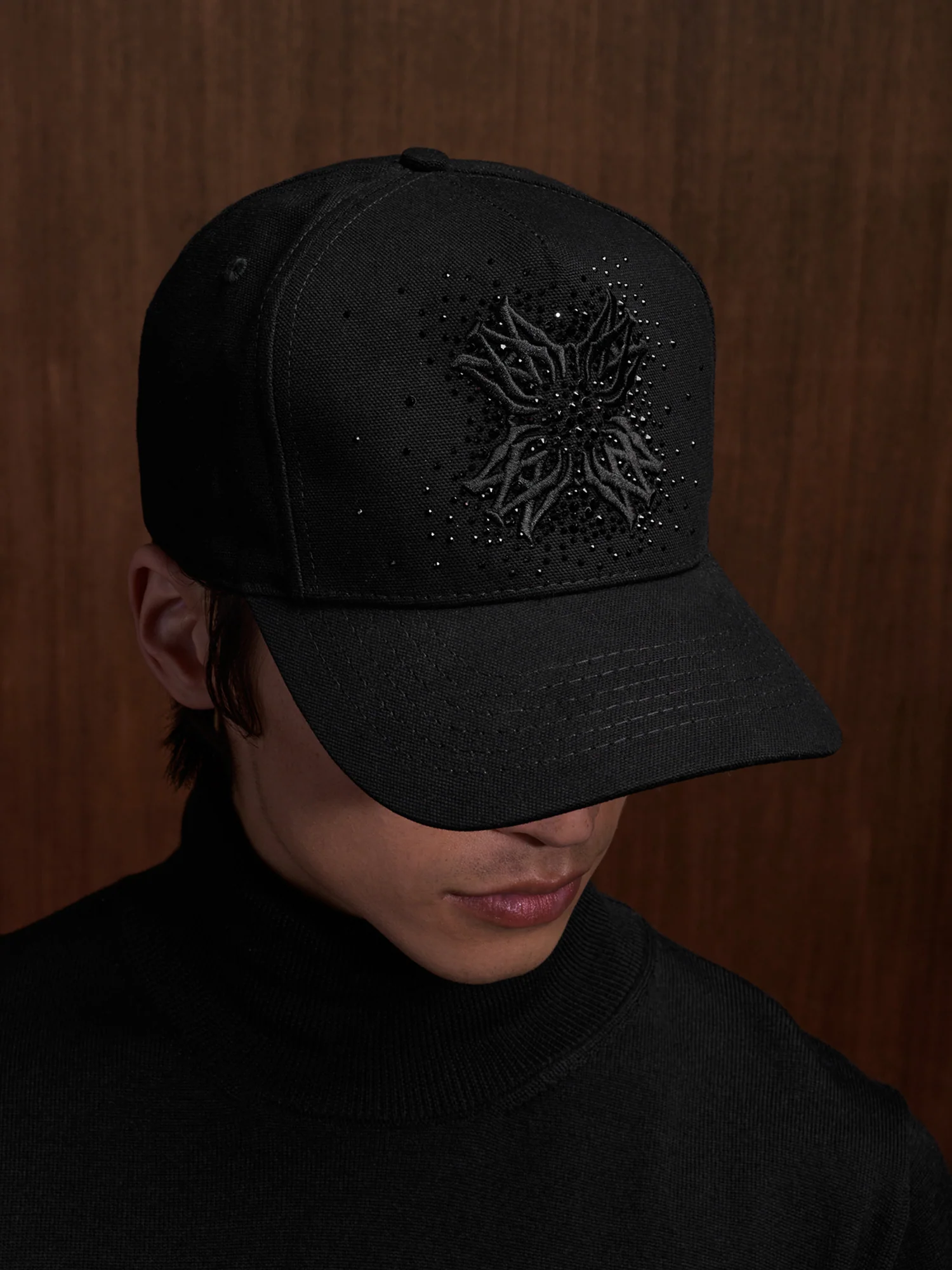 MA QUAD CRYSTAL CANVAS HAT - Black