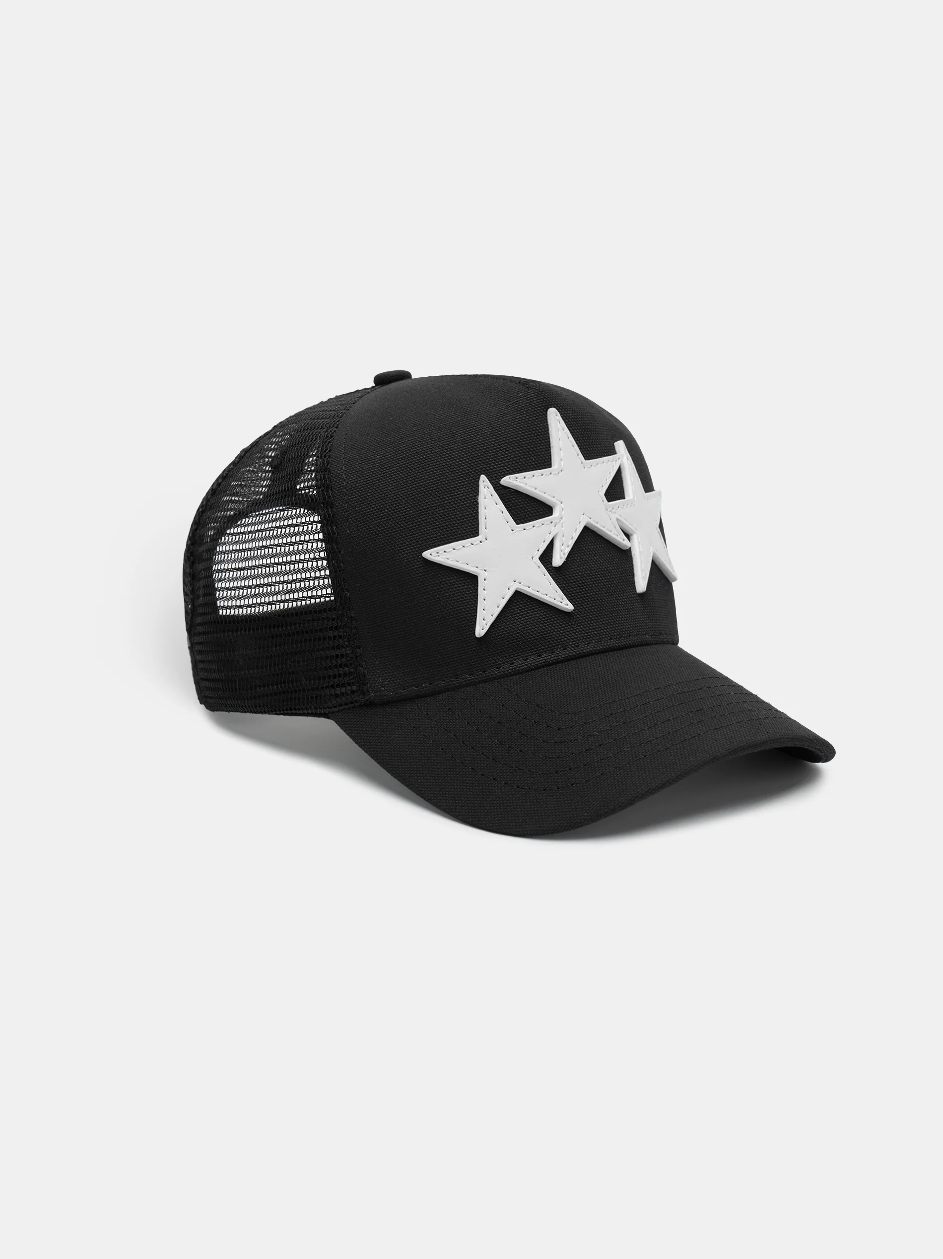 1998-3-star-trucker-hat-black-white-2.webp 3 Star Trucker Hat - Black/White