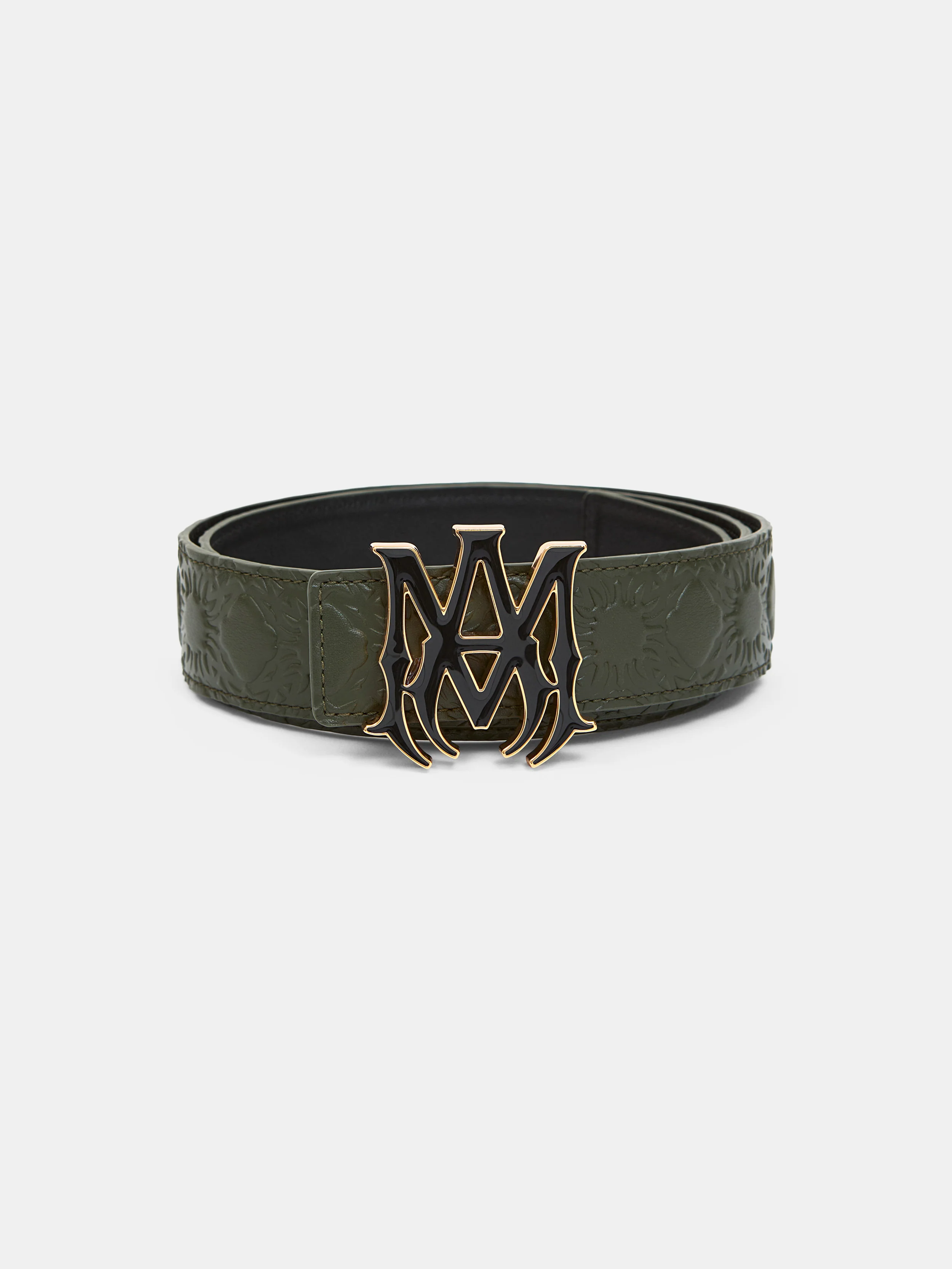 MA QUAD LEATHER 4CM BELT - Dark Sage