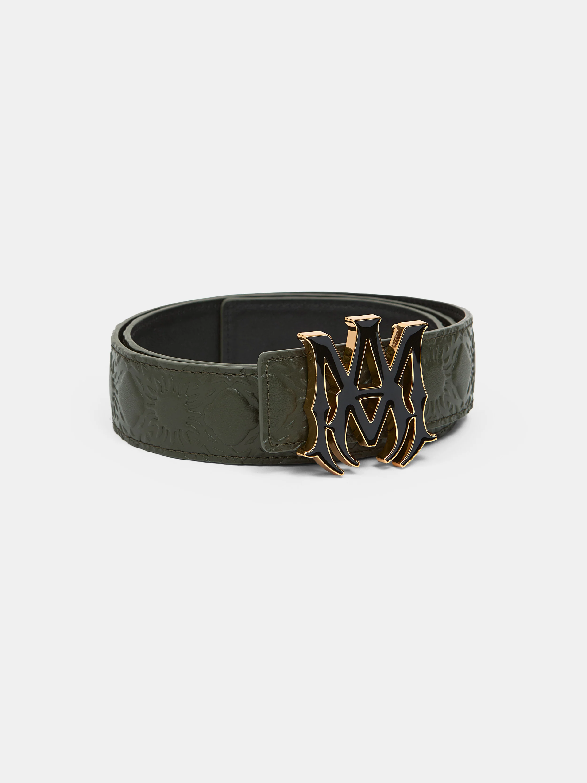 MA QUAD LEATHER 4CM BELT - Dark Sage