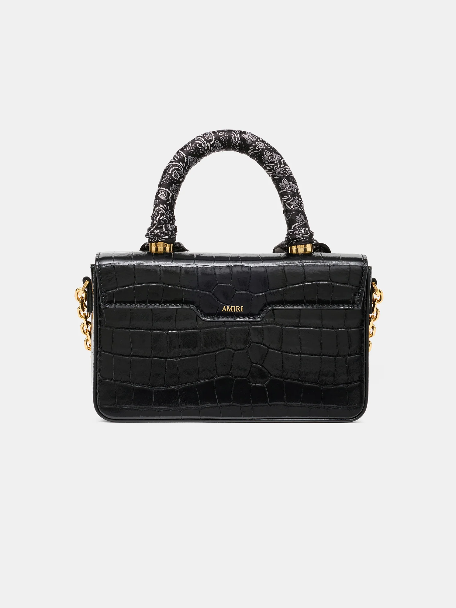WOMEN - WOMEN'S CROC EMBOSSED LONG MA BAG - BLACK