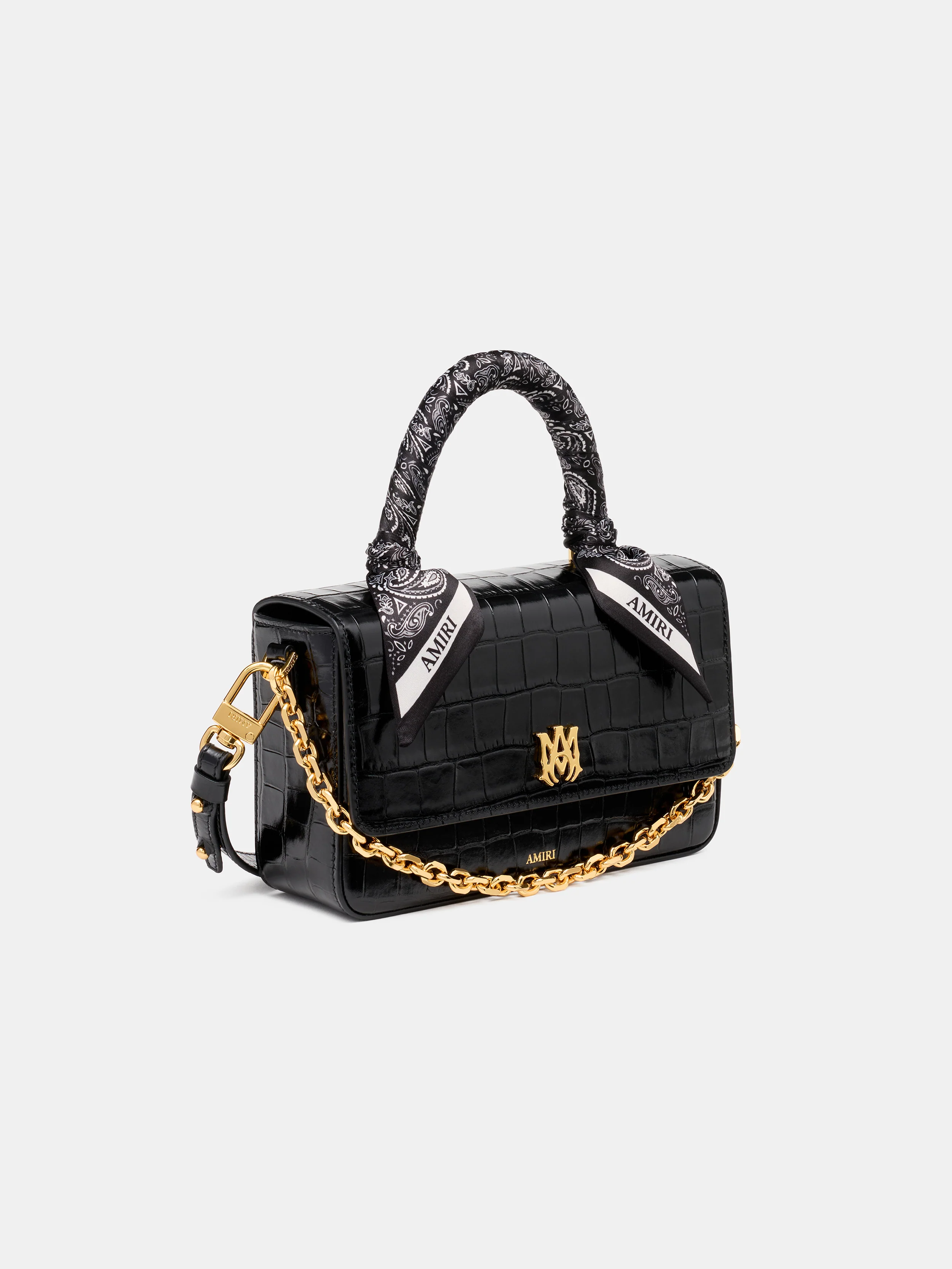 WOMEN - WOMEN'S CROC EMBOSSED LONG MA BAG - BLACK
