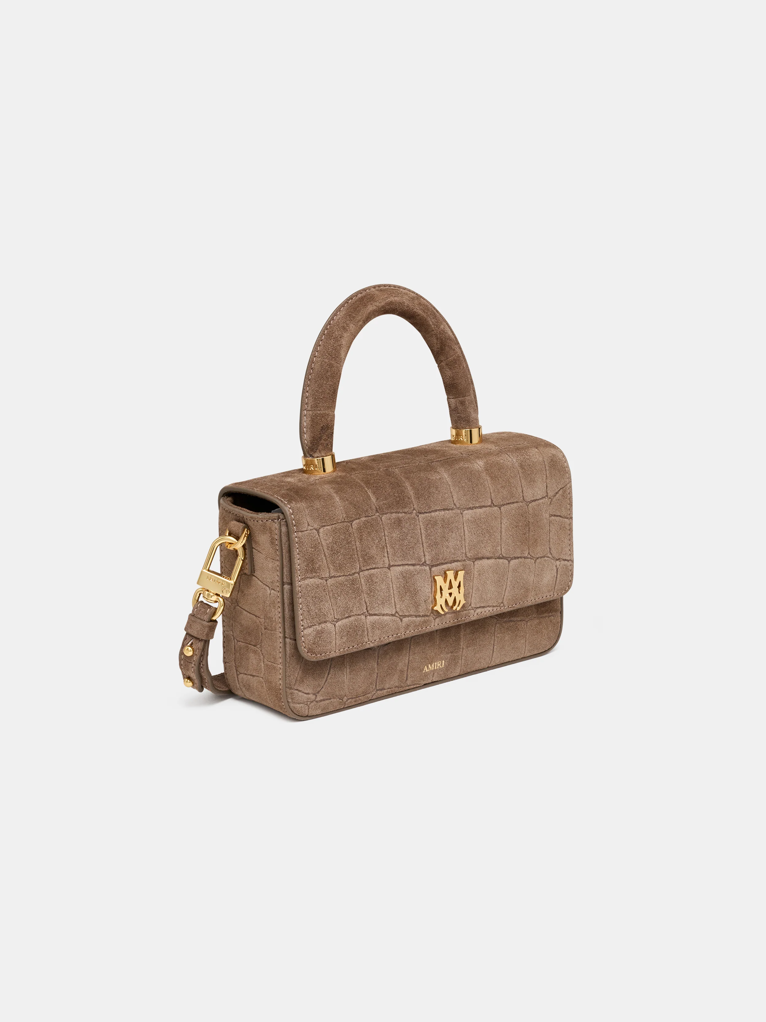 WOMEN - WOMEN'S CROC SUEDE LONG MA BAG - Dark Brown