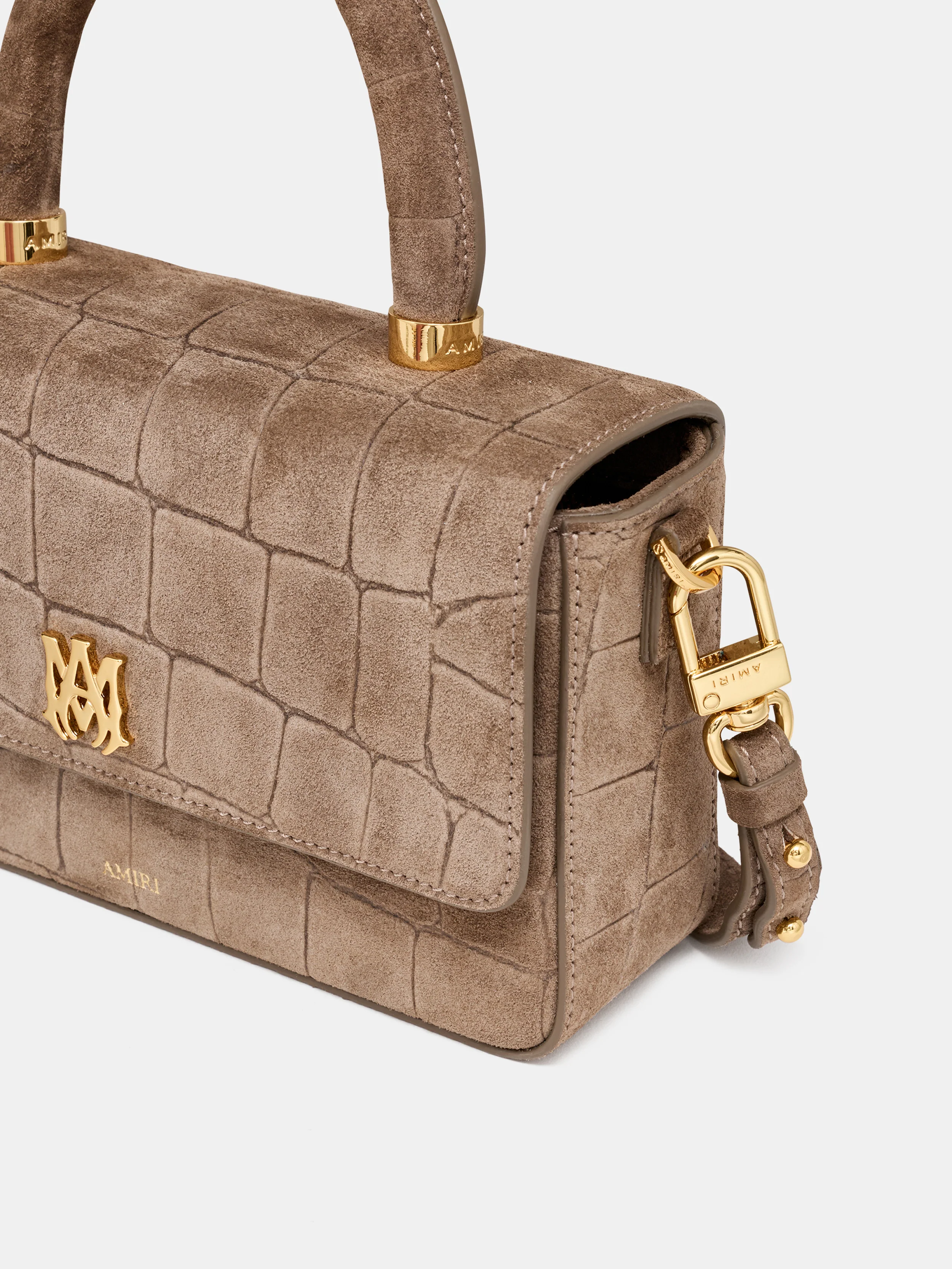 WOMEN - WOMEN'S CROC SUEDE LONG MA BAG - Dark Brown