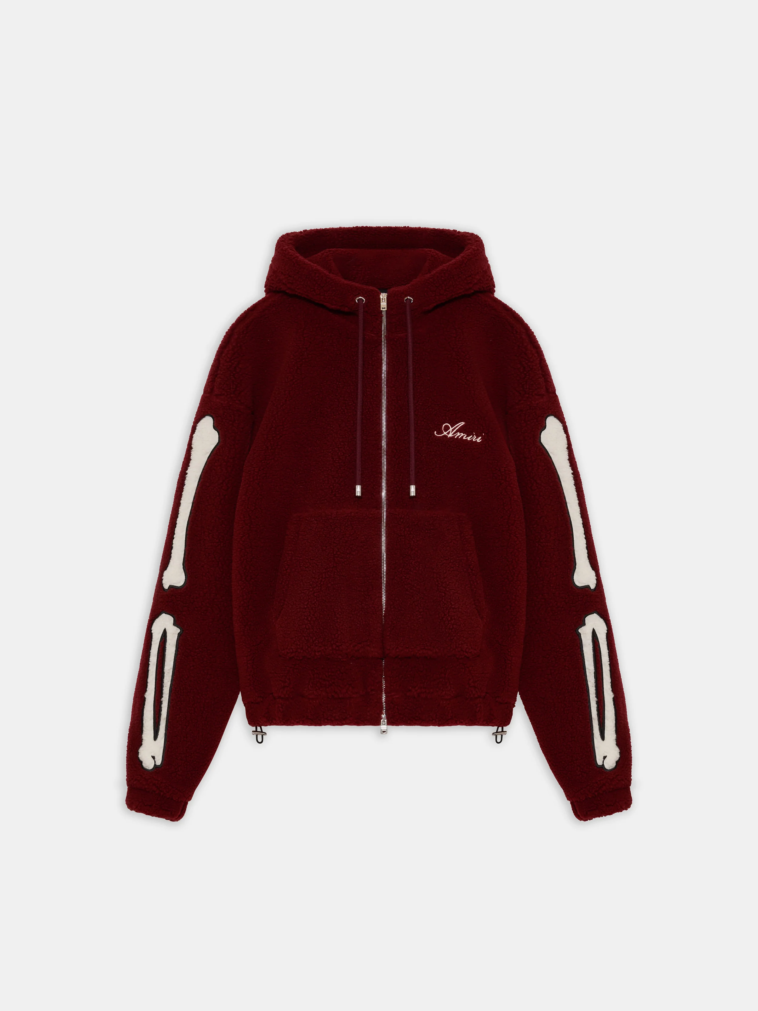 BONES FLEECE ZIP HOODIE - Aged Port