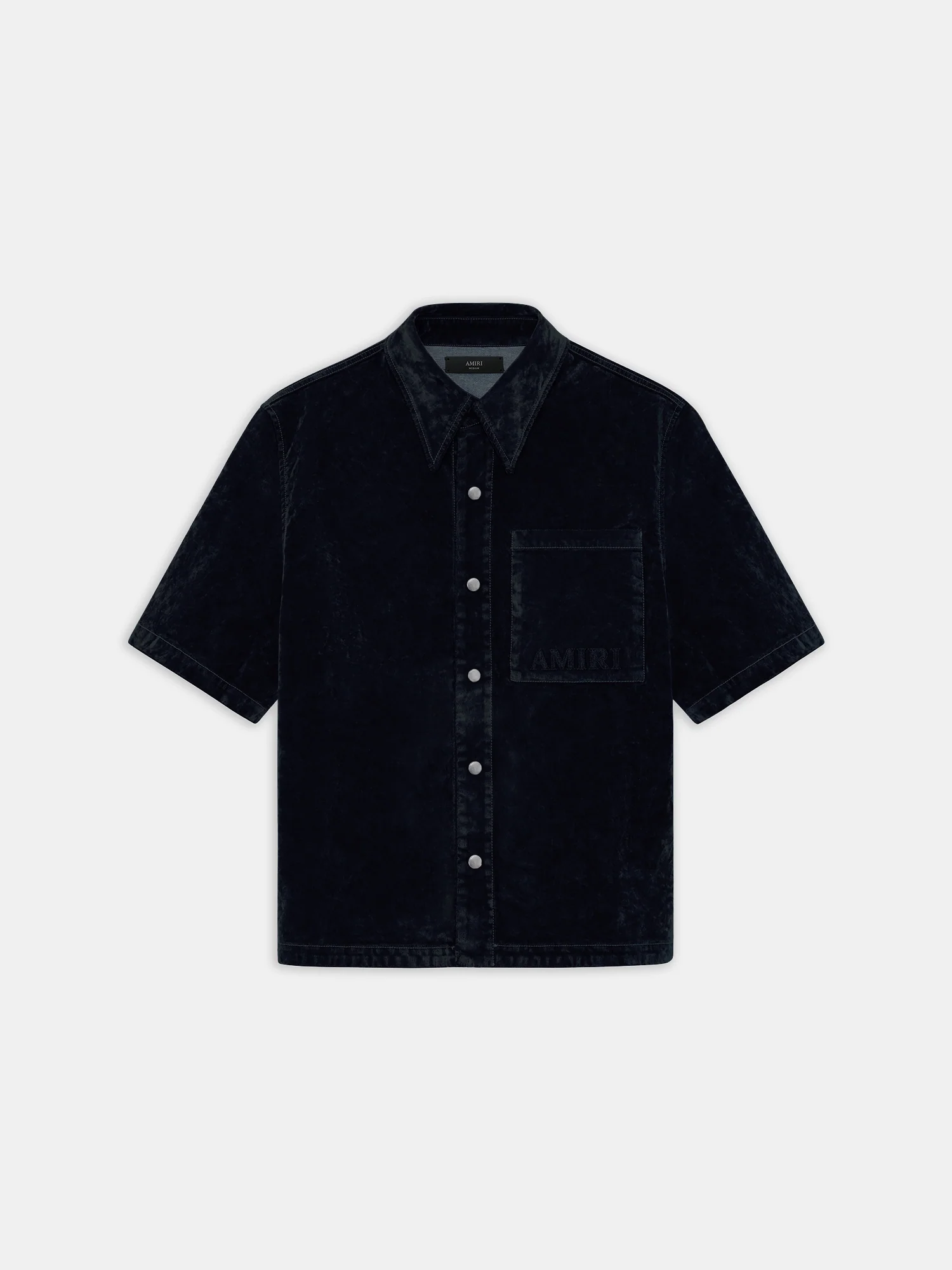 VELVET CAMP SHIRT - BLACK