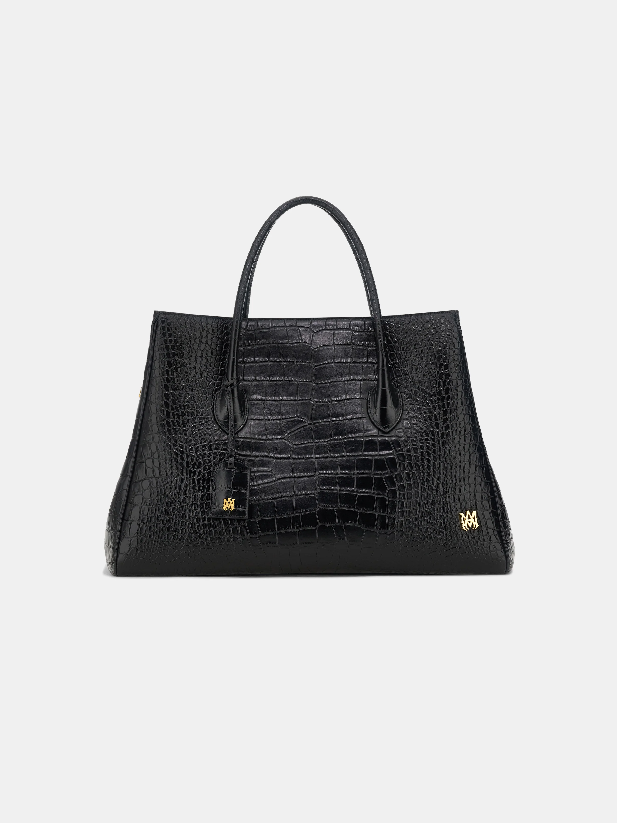 EMBOSSED CROC HONEY 50 TOTE - Black