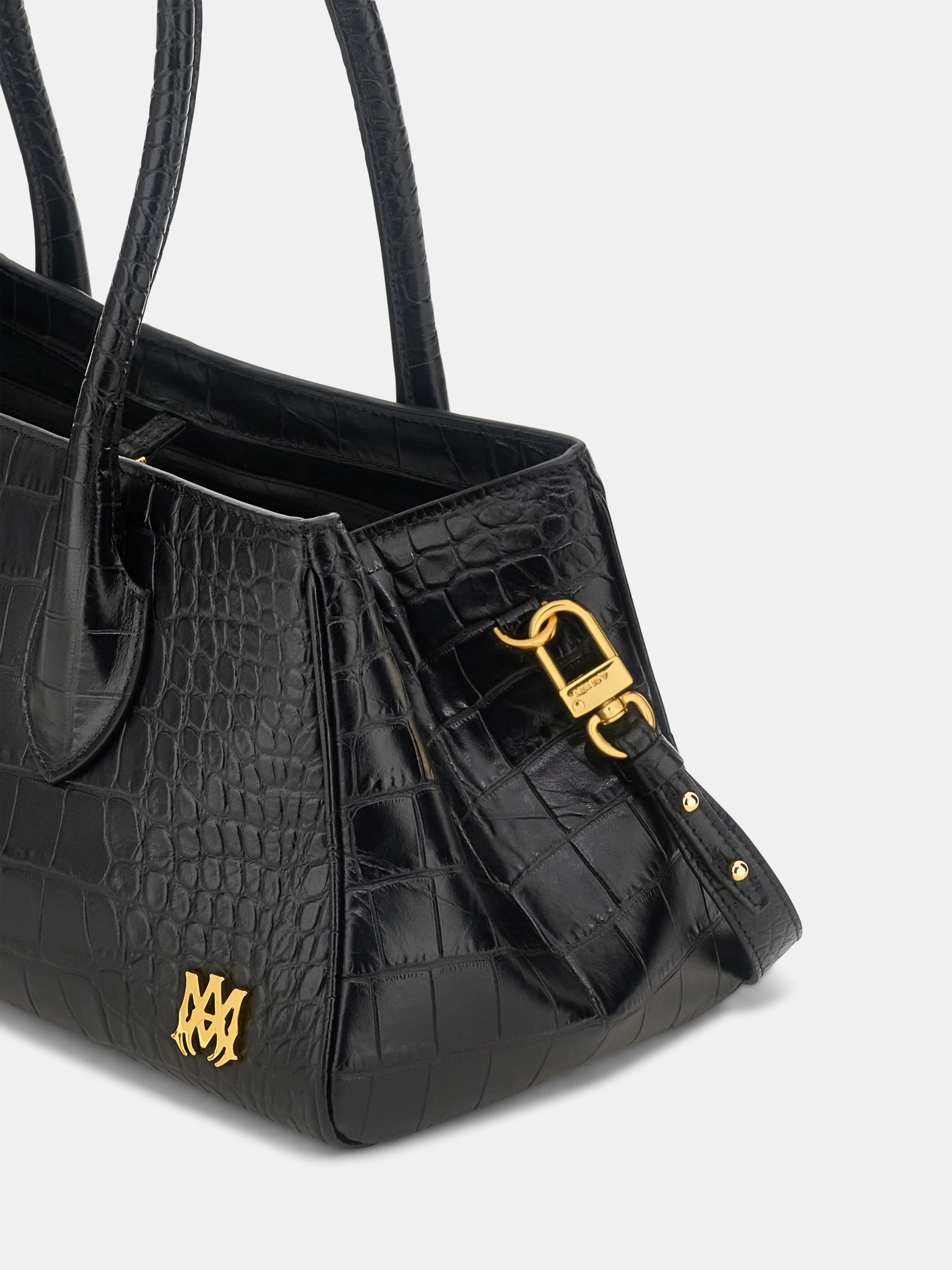 WOMEN - WOMEN'S EMBOSSED CROC HONEY 40 SHOULDER - Black