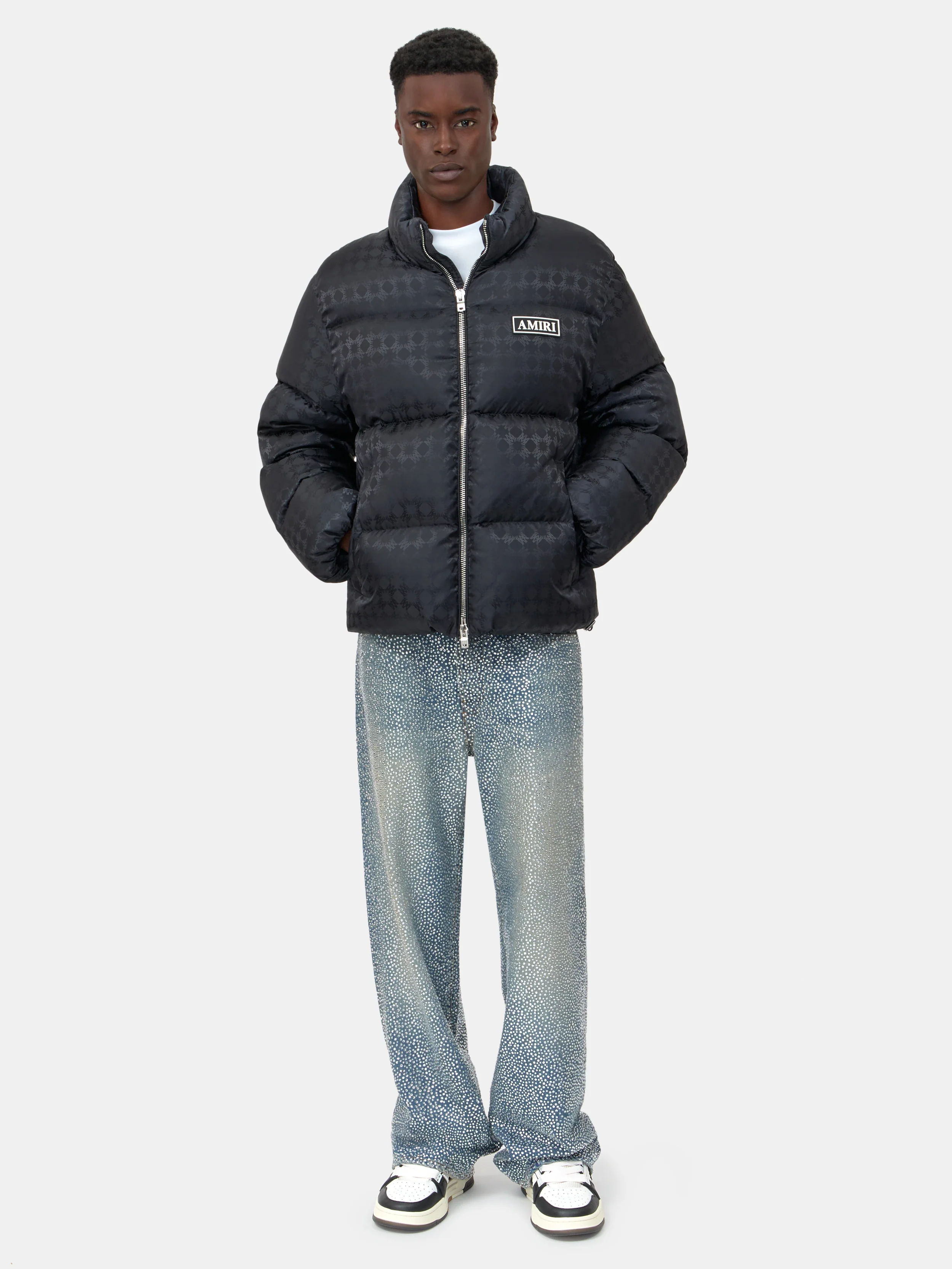 MA QUAD JACQUARD DOWN JACKET - Black