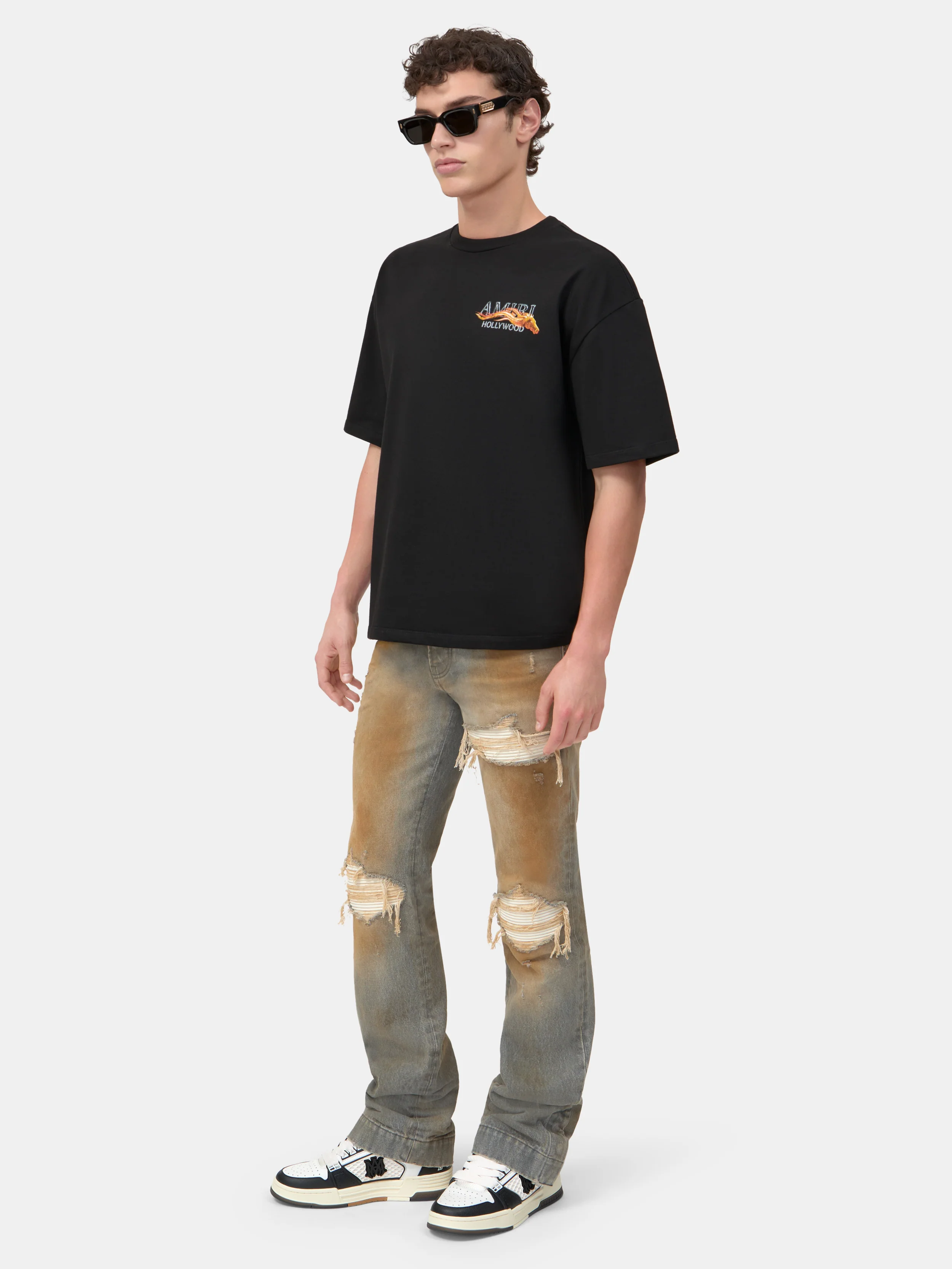 AMIRI HOLLYWOOD HORSE OVERSIZED TEE - Black