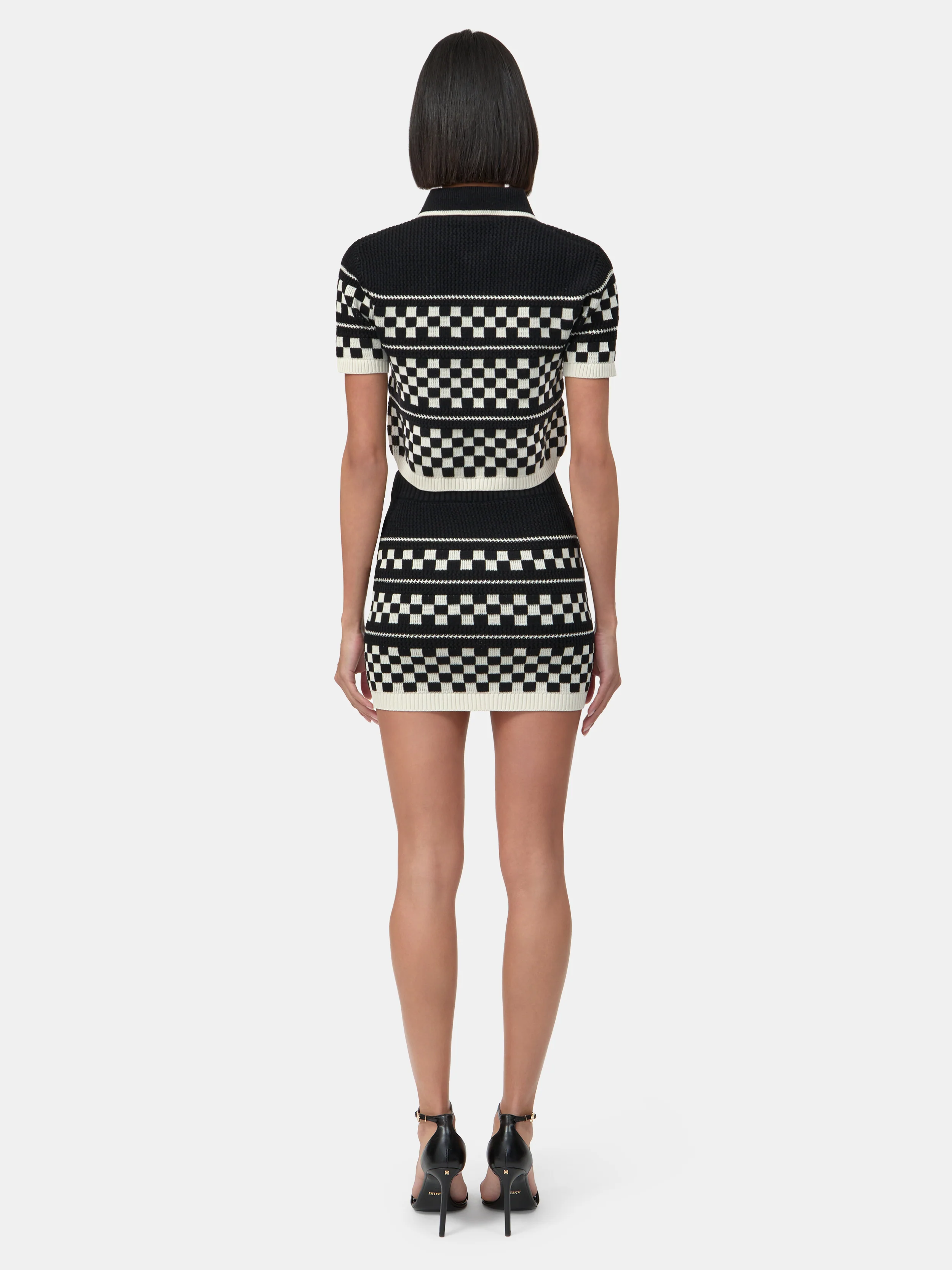 WOMEN - WOMEN'S CHECKERED MESH SKIRT - Black