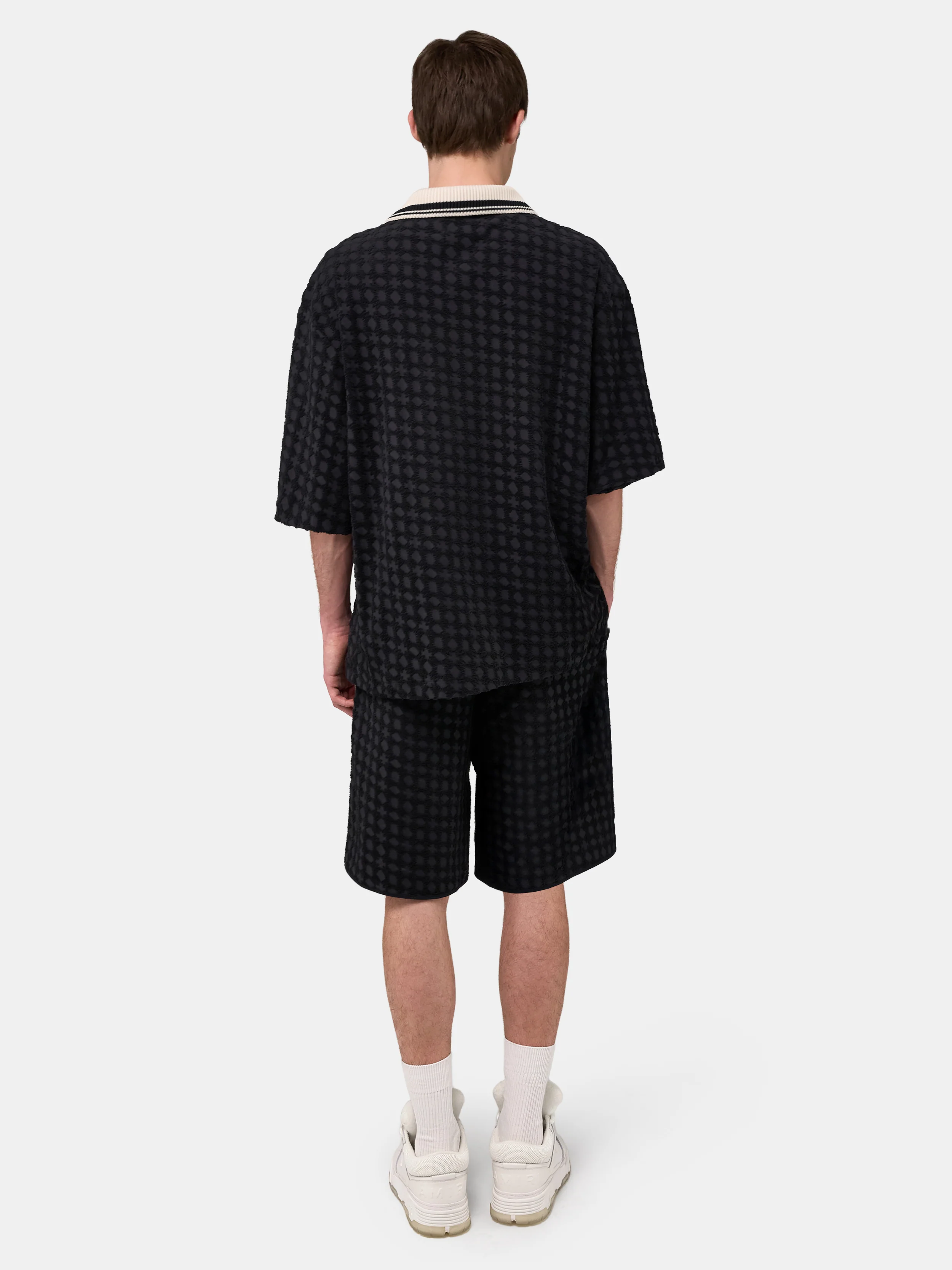 MA QUAD ZIP TOWELING POLO - Black