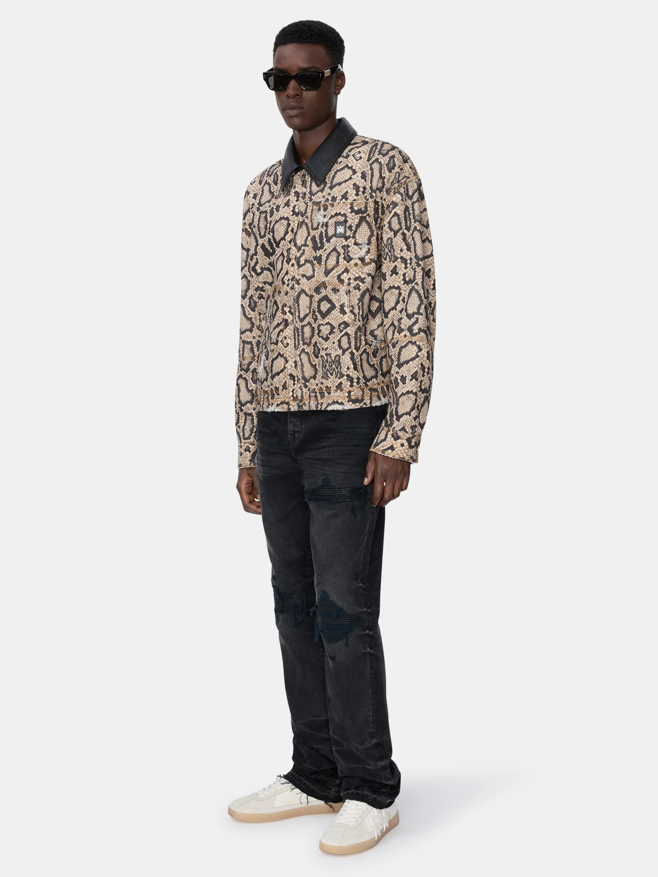 SNAKE DENIM WORK JACKET - Sand
