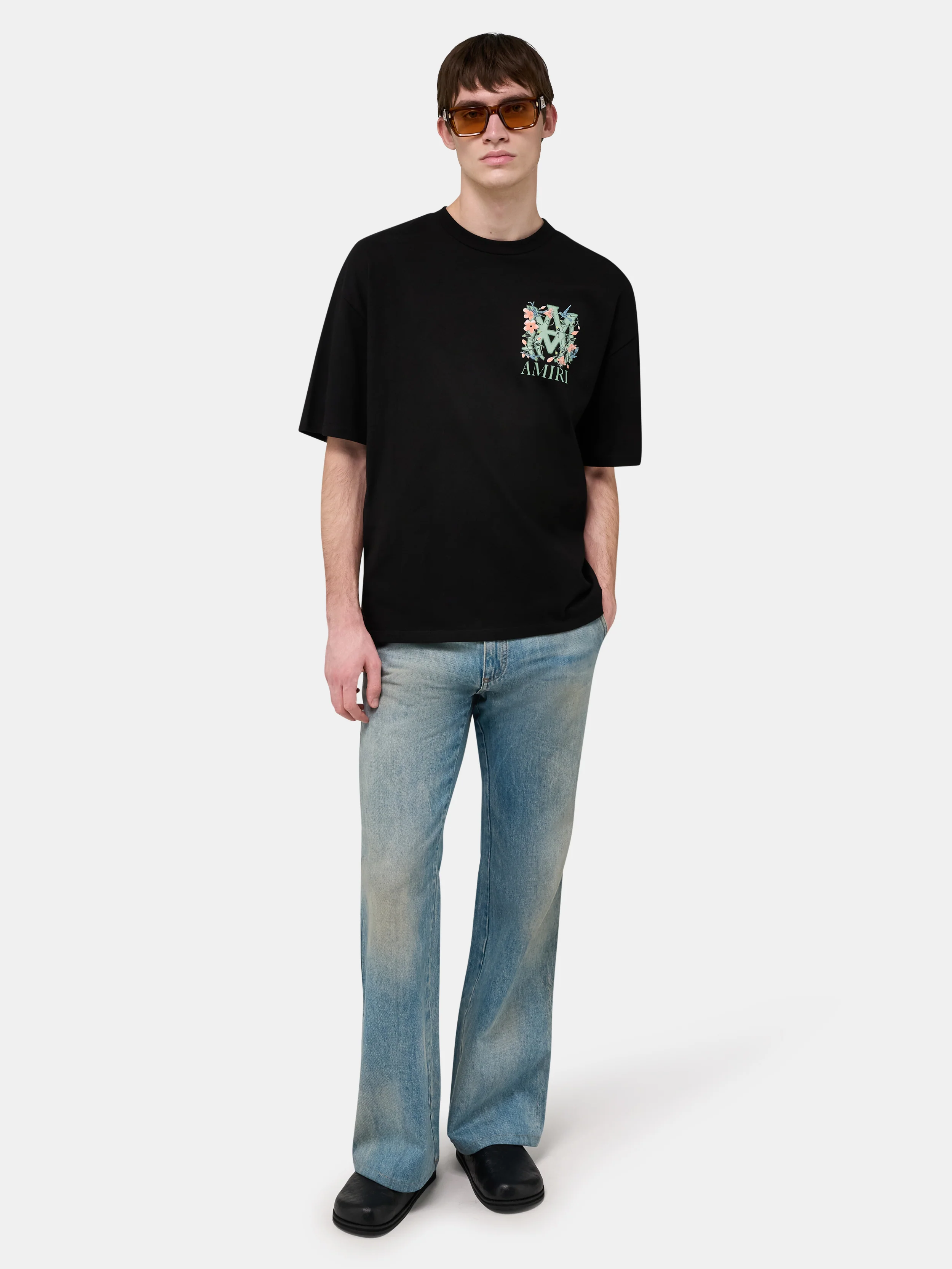 MA FLORAL OVERSIZED TEE - Black