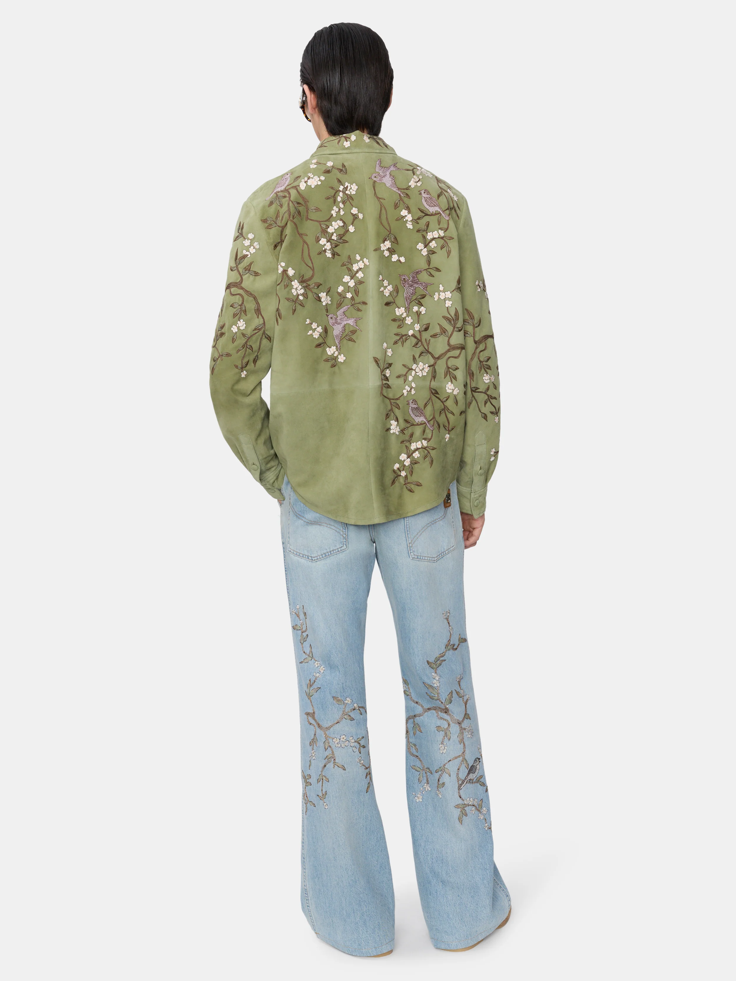 SUEDE SPARROW LONG SLEEVE SHIRT - Green Tea