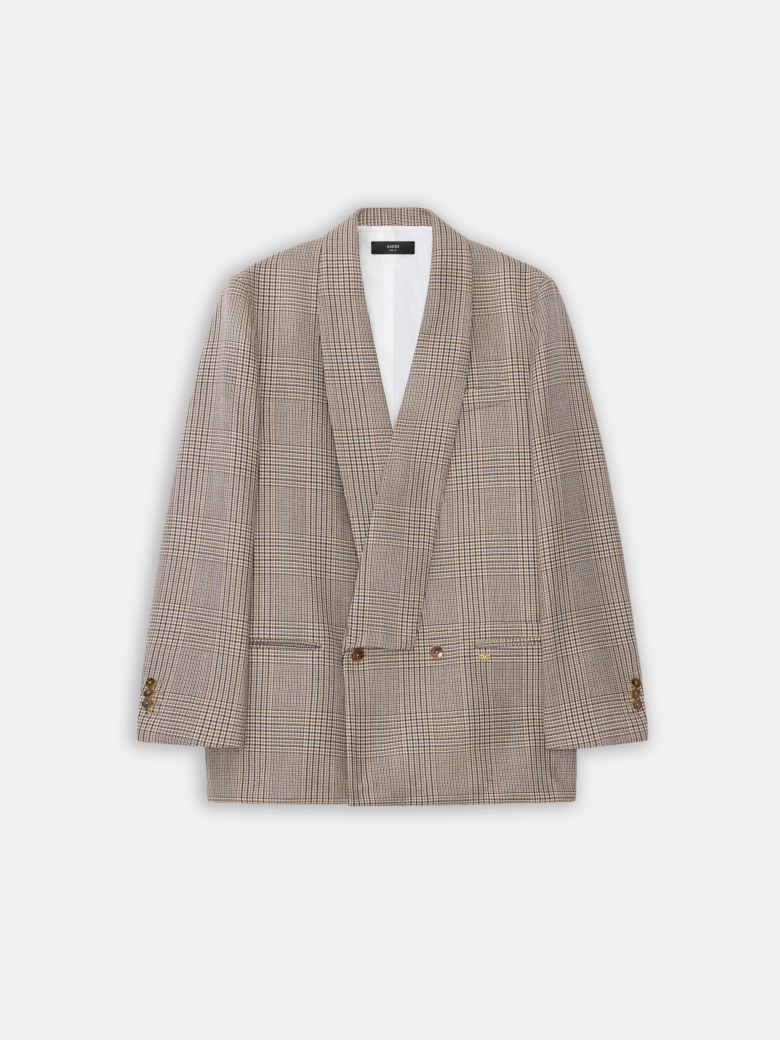 3975-check-double-breasted-blazer-taupe-1.jpg CHECK DOUBLE-BREASTED BLAZER - Taupe