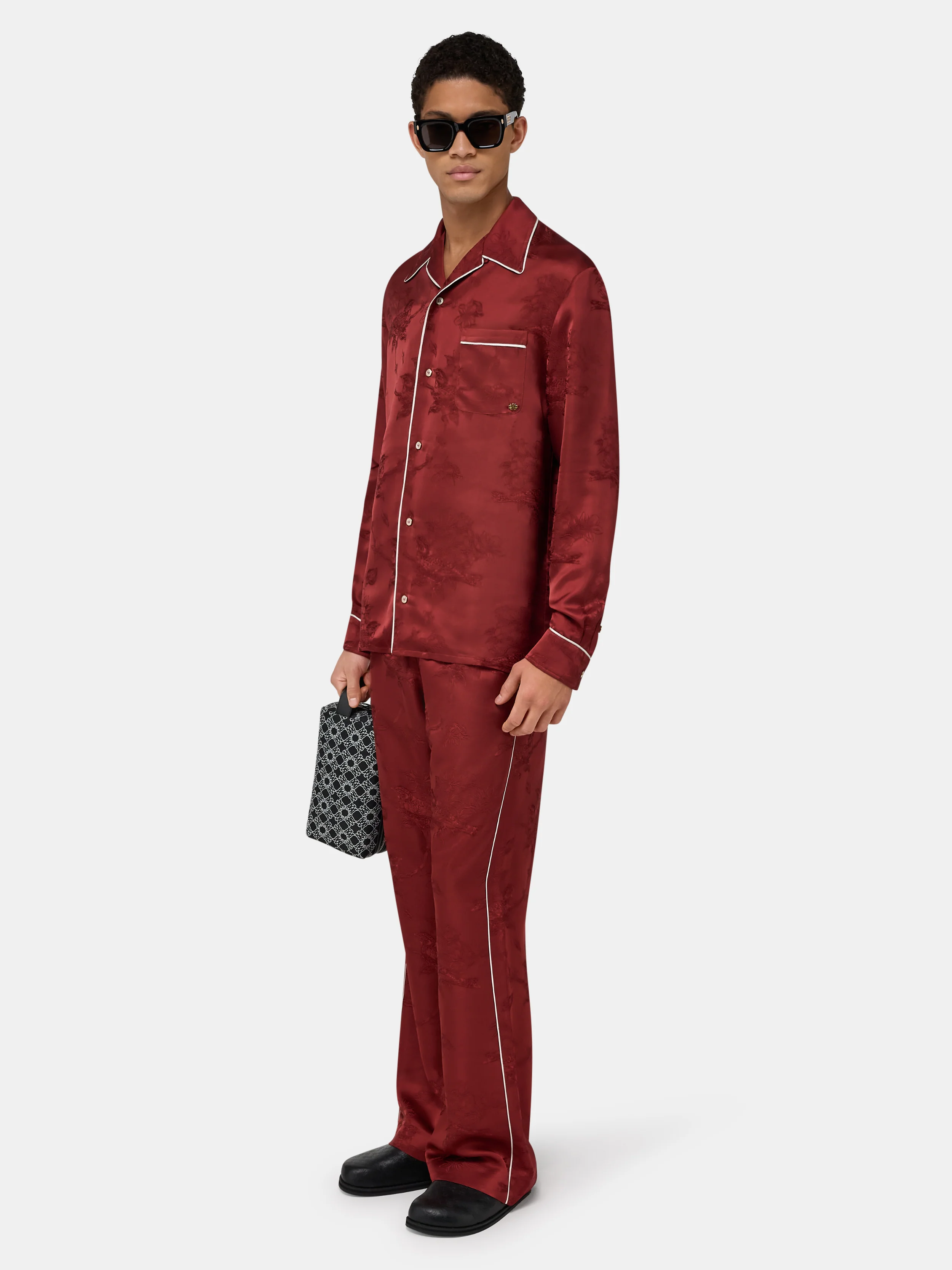 FLORAL JACQUARD PULL ON PANT - Terracotta
