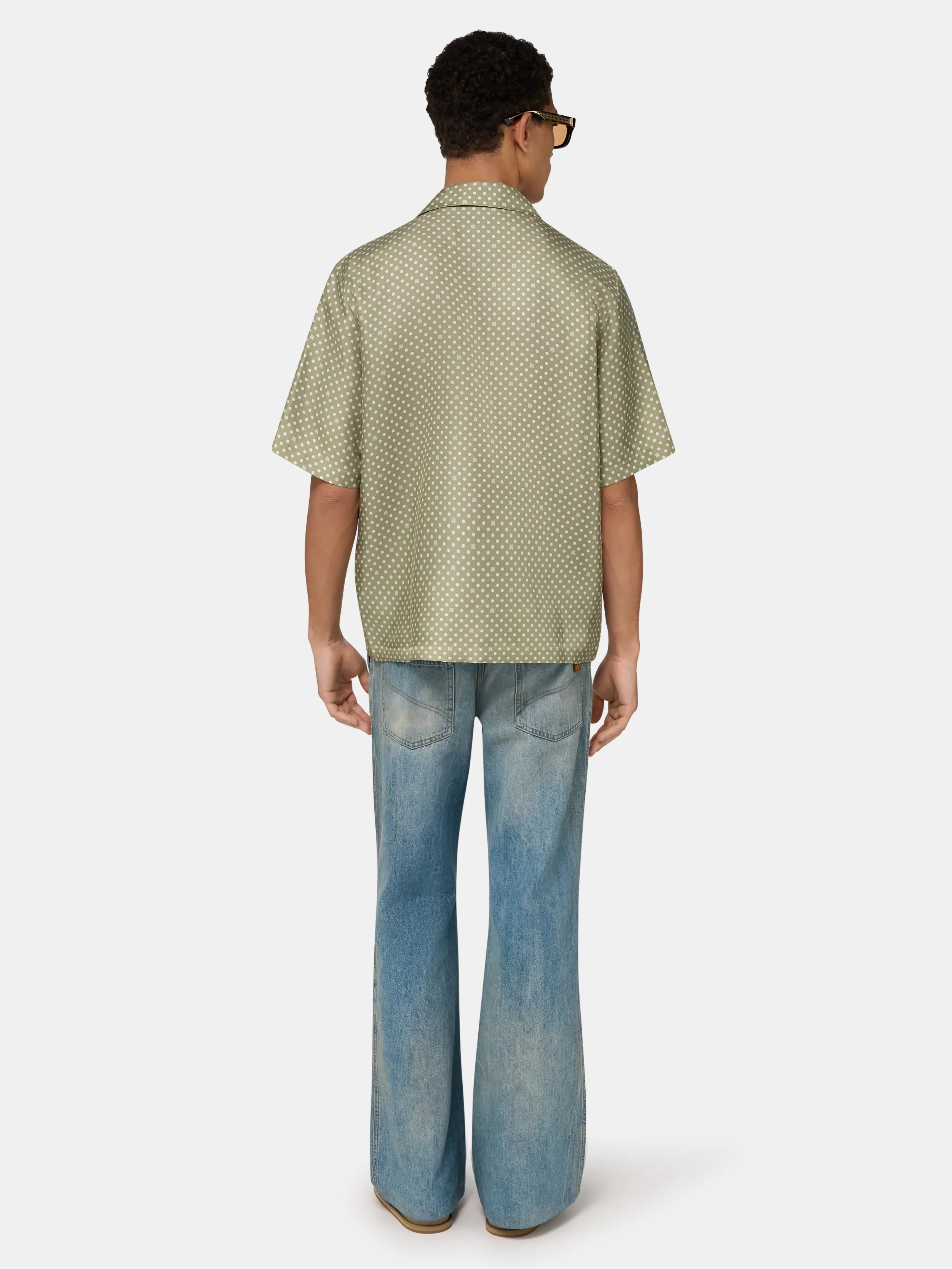 POLKA DOT CAMP SHIRT - Green Tea