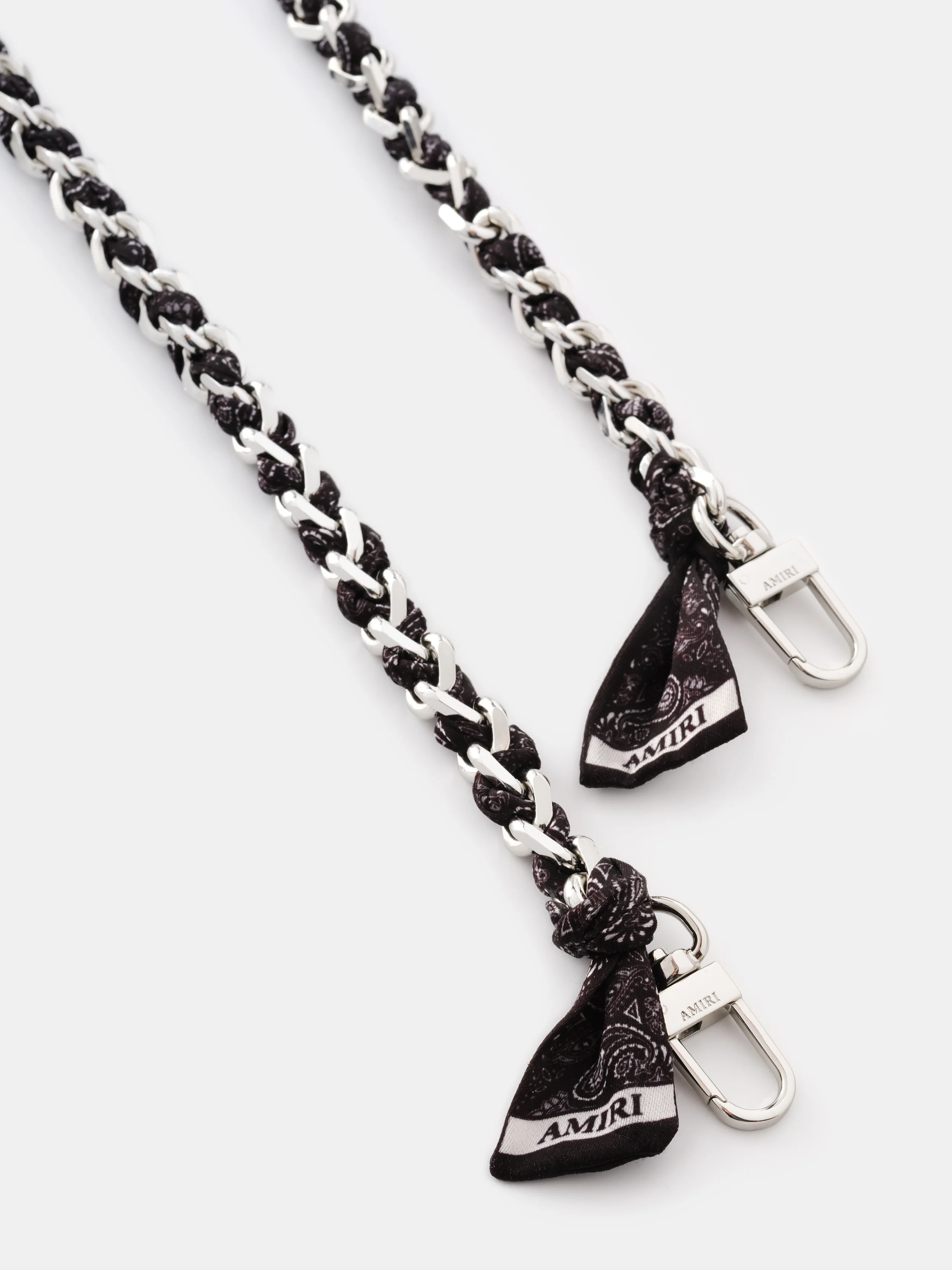 WOMENS - WOMEN'S BANDANA SILK CHAIN STRAP - Black Nickel