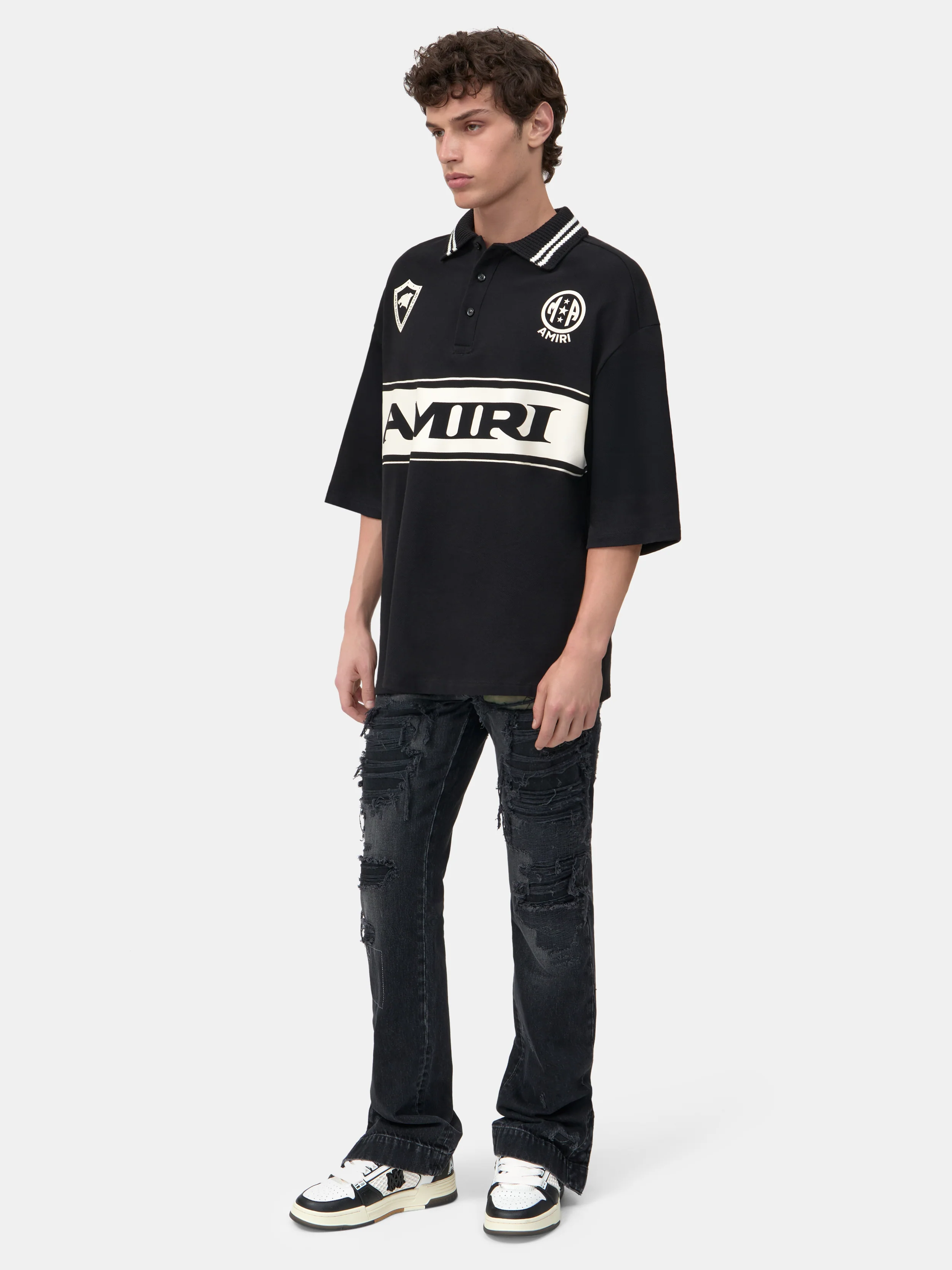 AMIRI SPORT OVERSIZED POLO - Black