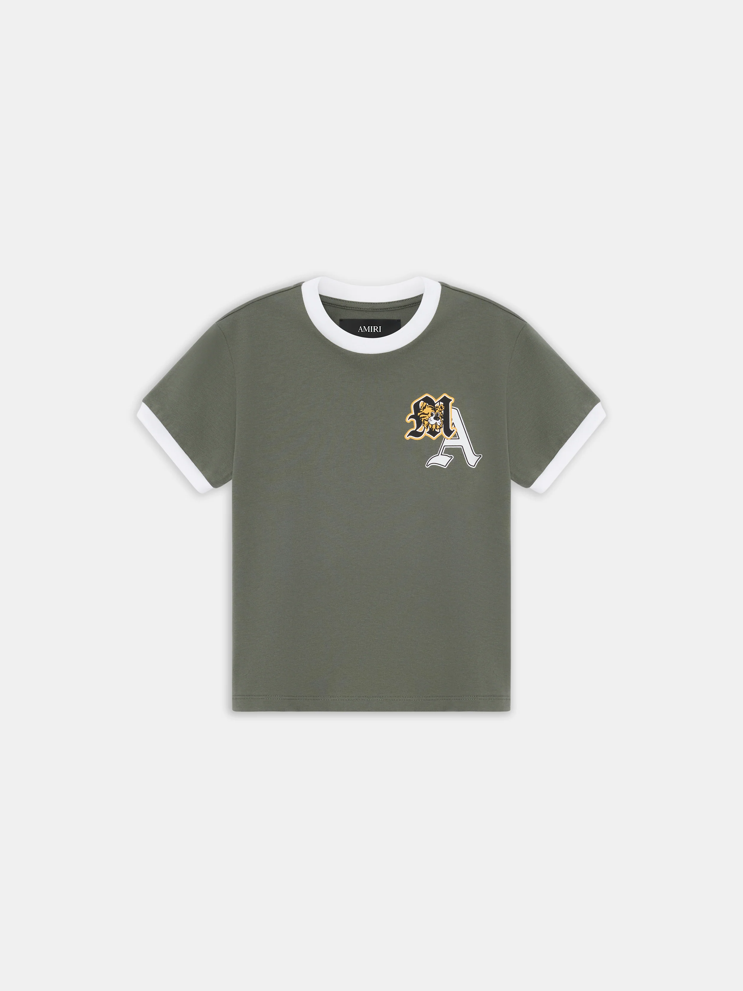 KIDS - KIDS' VARSITY PATCH RINGER TEE - Dark Sage