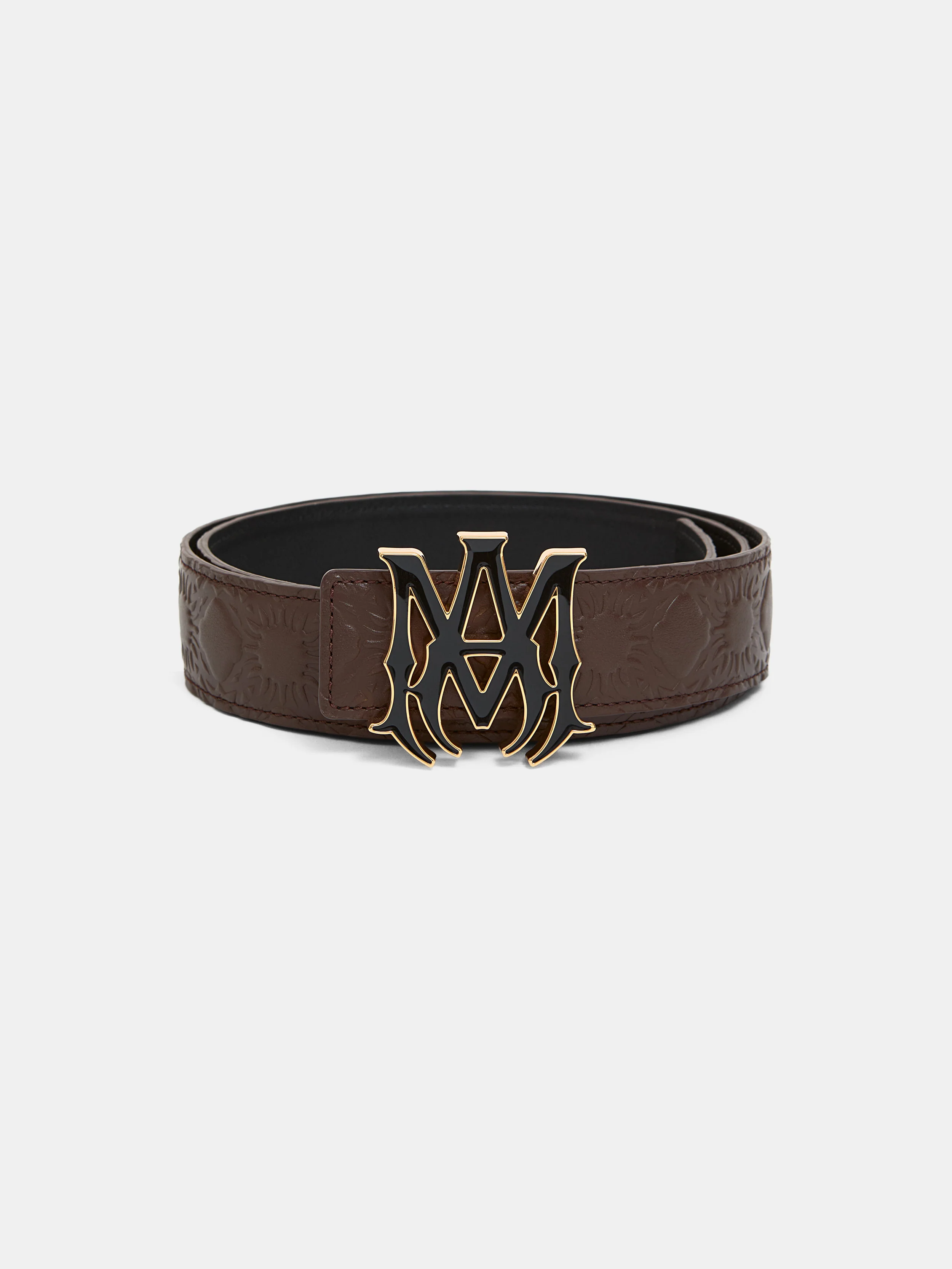 MA QUAD LEATHER 4CM BELT - Dark Brown