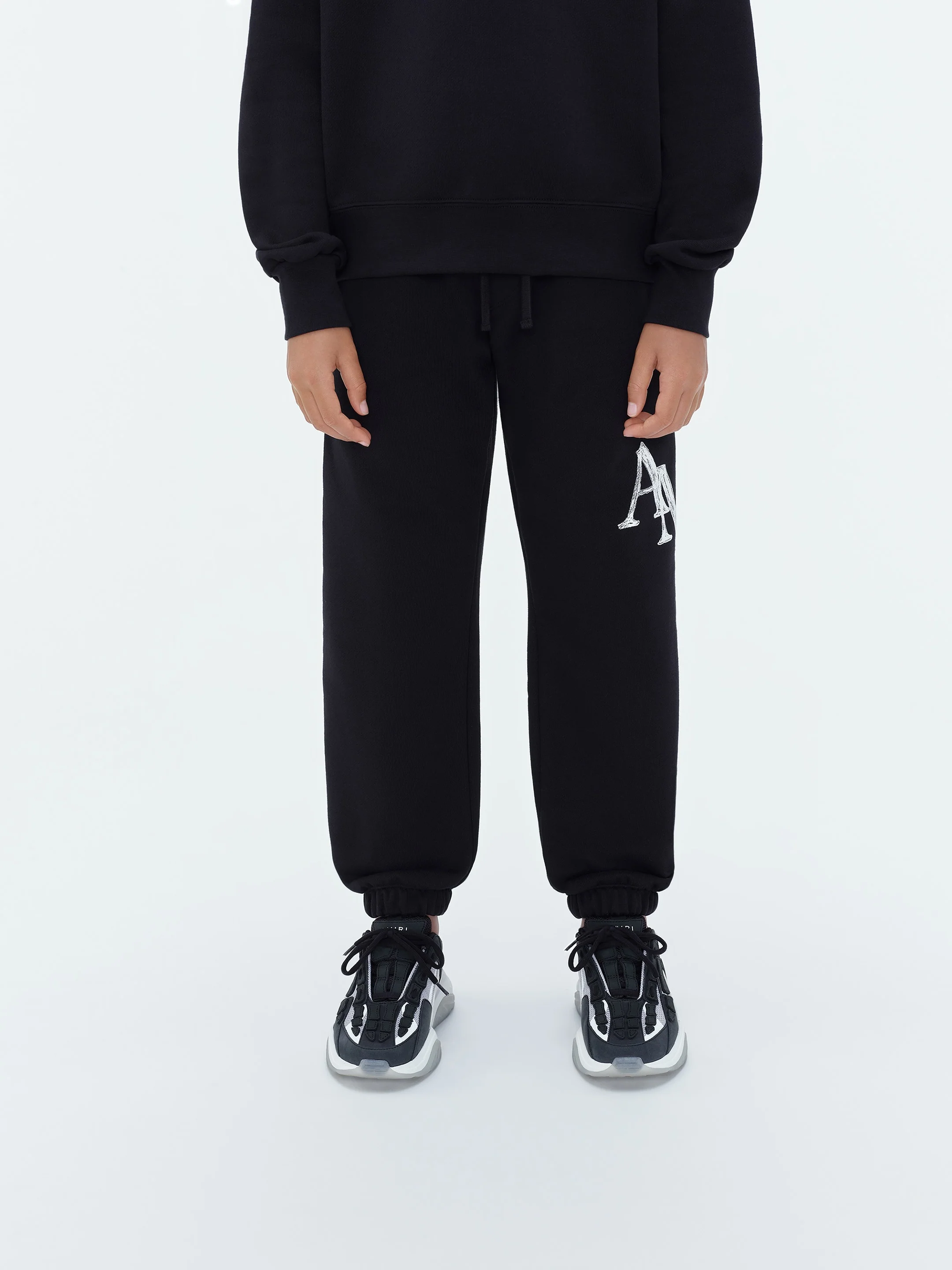 KIDS - AMIRI STAGGERED SCRIBBLE SWEATPANT - Black