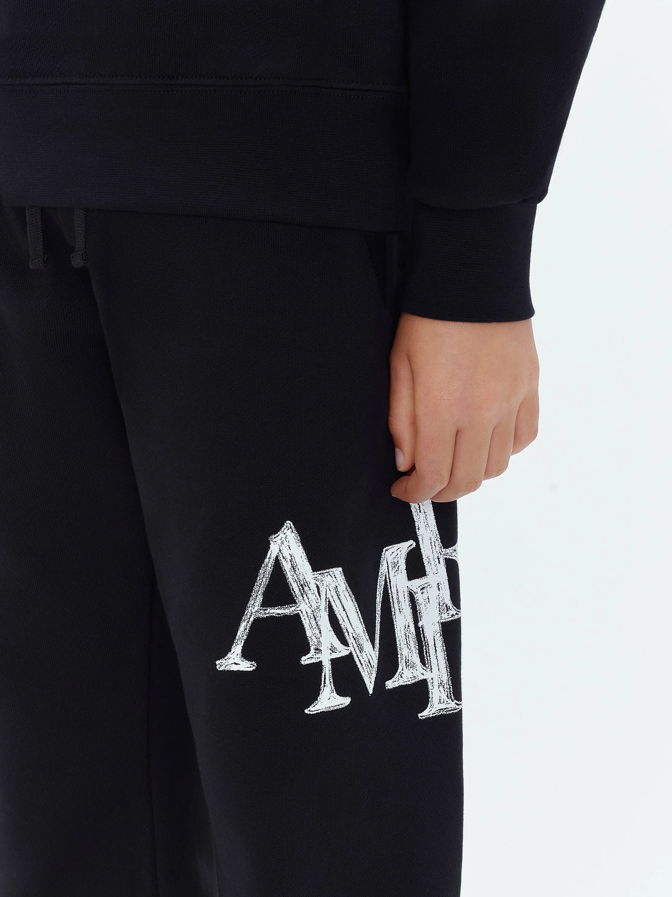 KIDS - AMIRI STAGGERED SCRIBBLE SWEATPANT - Black