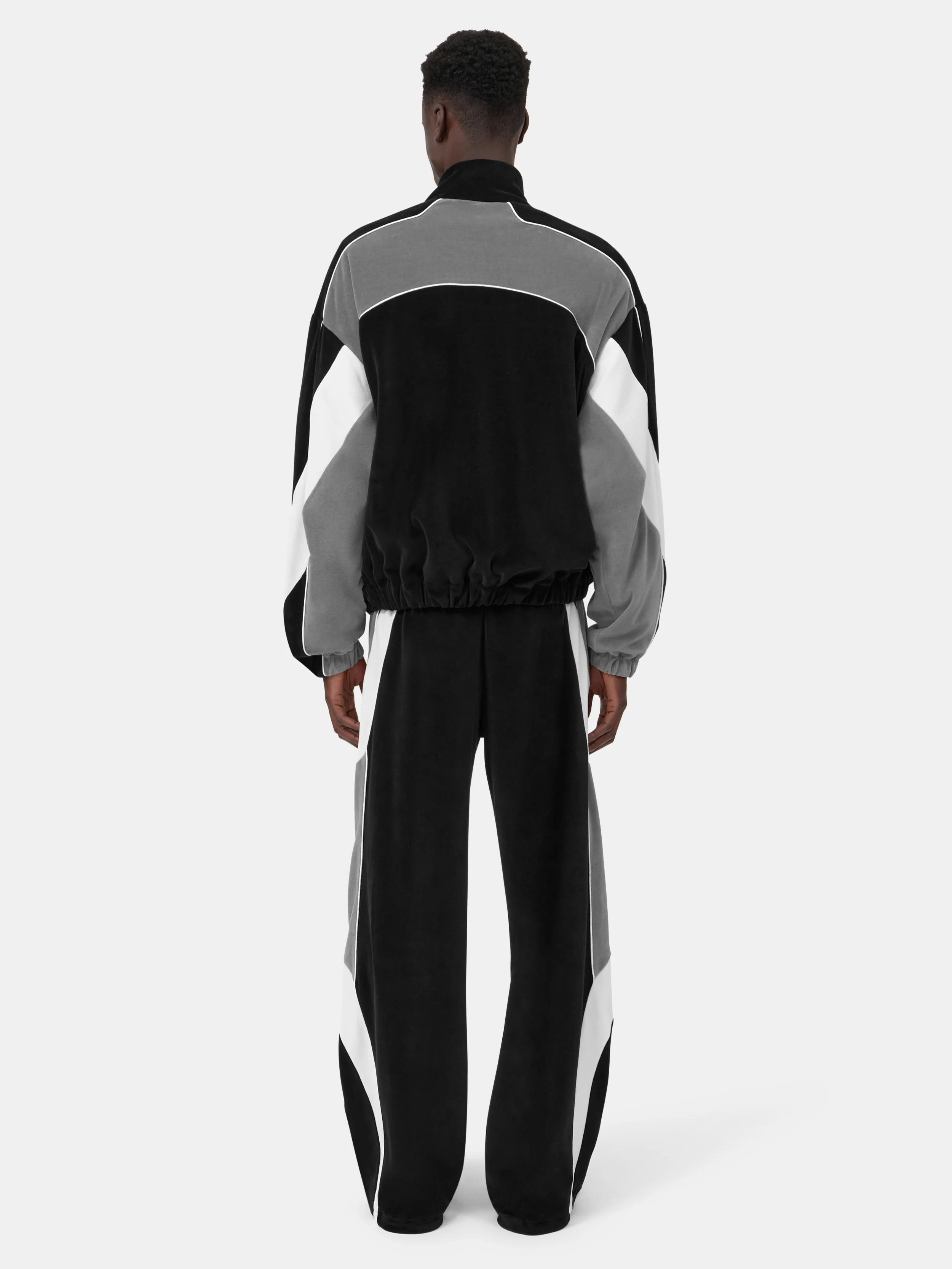 OVERSIZED PANEL TRACK JACKET - Black