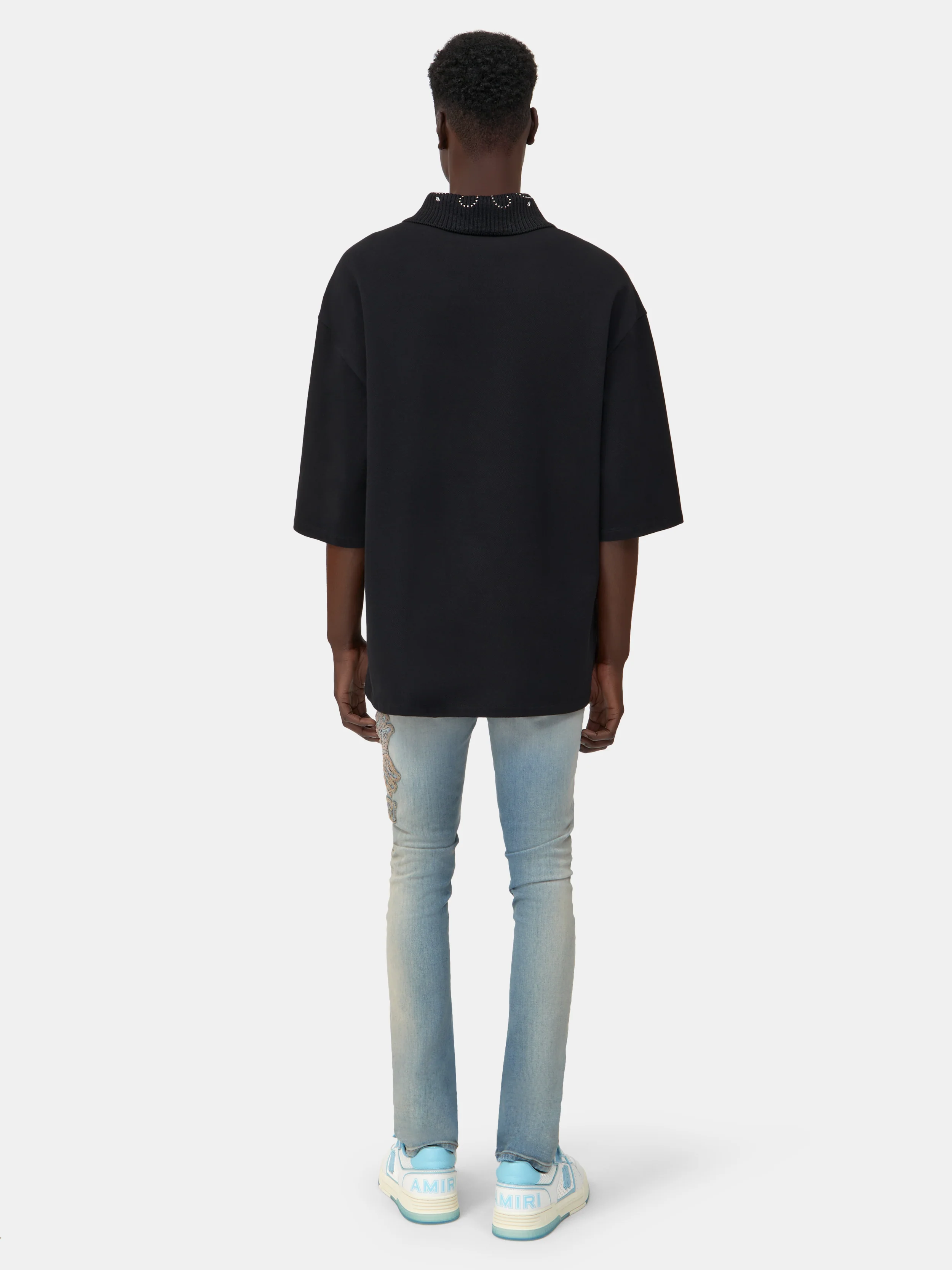 MA QUAD APPLIQUE SKINNY JEAN - Dust Indigo