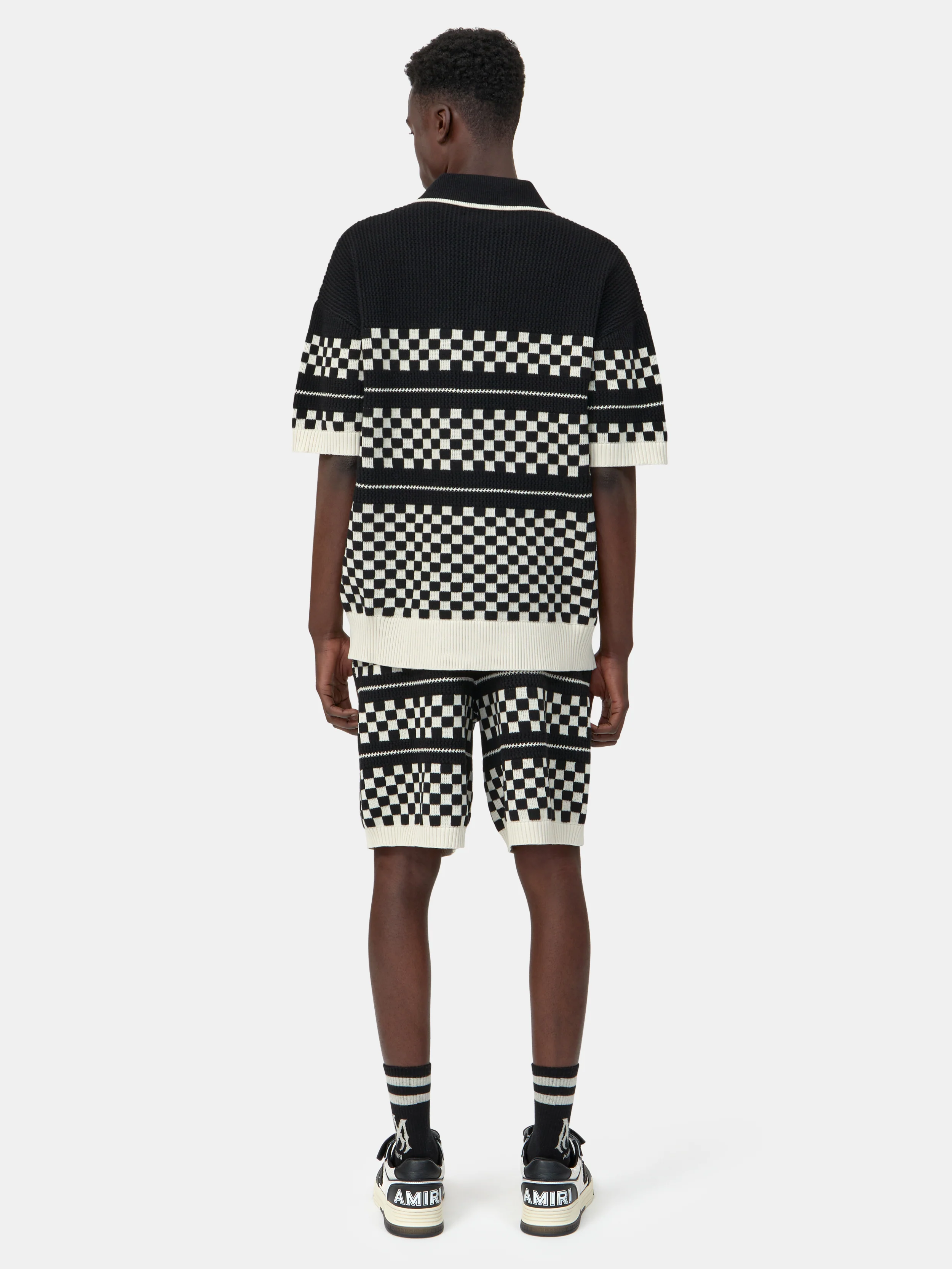 4703-checkered-mesh-shirt-black-4.webp CHECKERED MESH SHIRT - Black