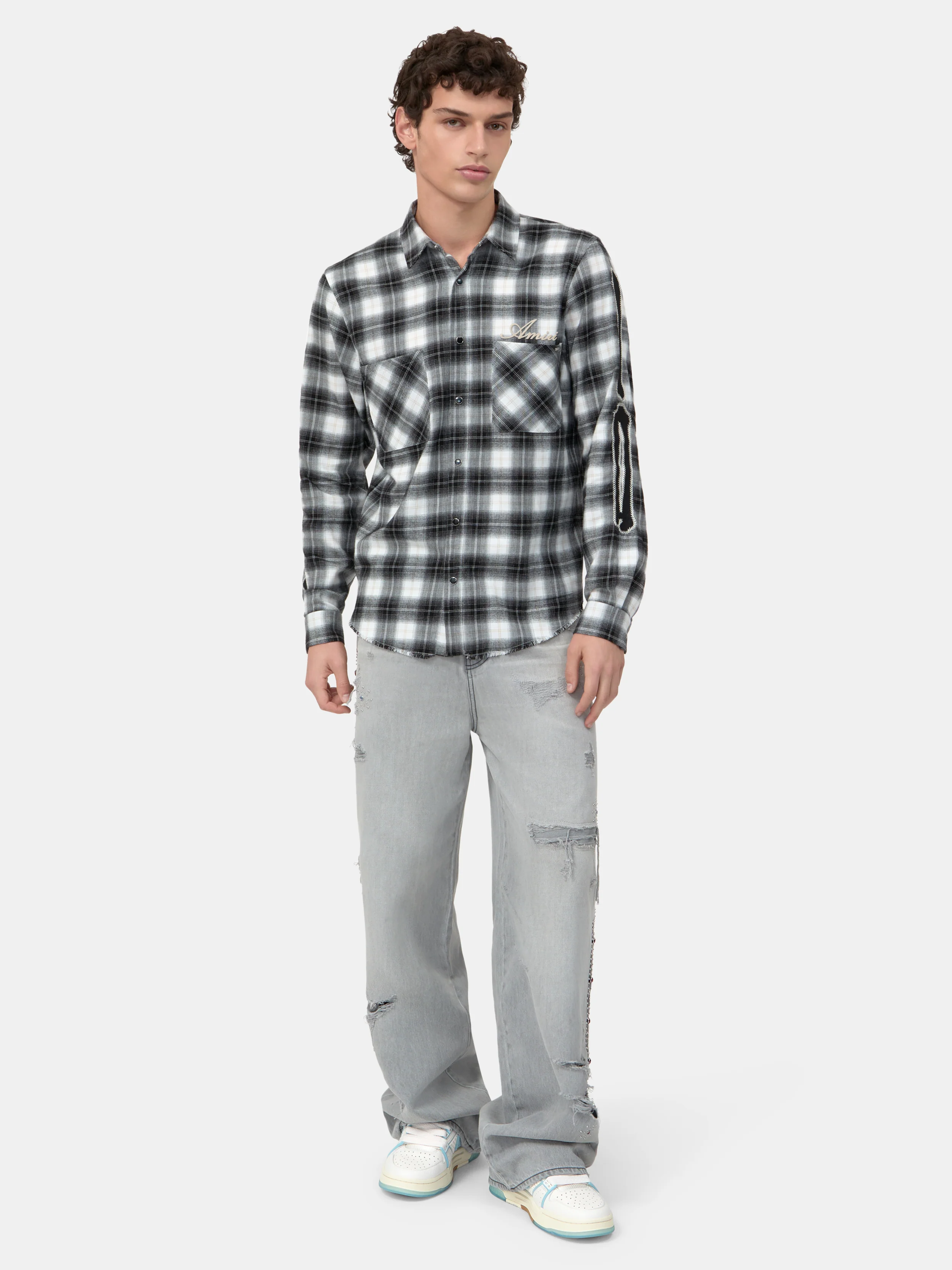 4744-bones-flannel-overshirt-black-2.webp BONES FLANNEL OVERSHIRT - Black