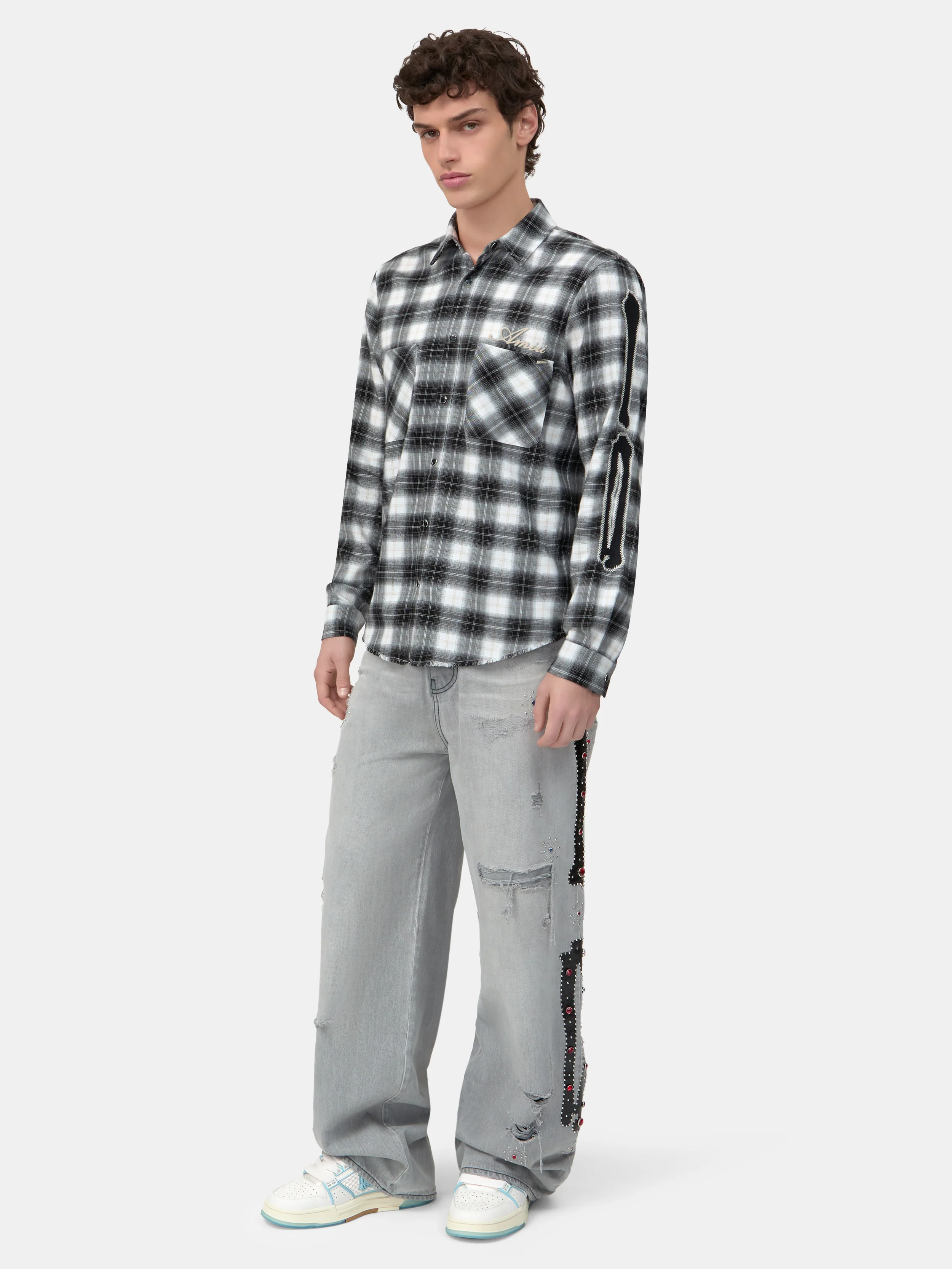 4744-bones-flannel-overshirt-black-3.webp BONES FLANNEL OVERSHIRT - Black