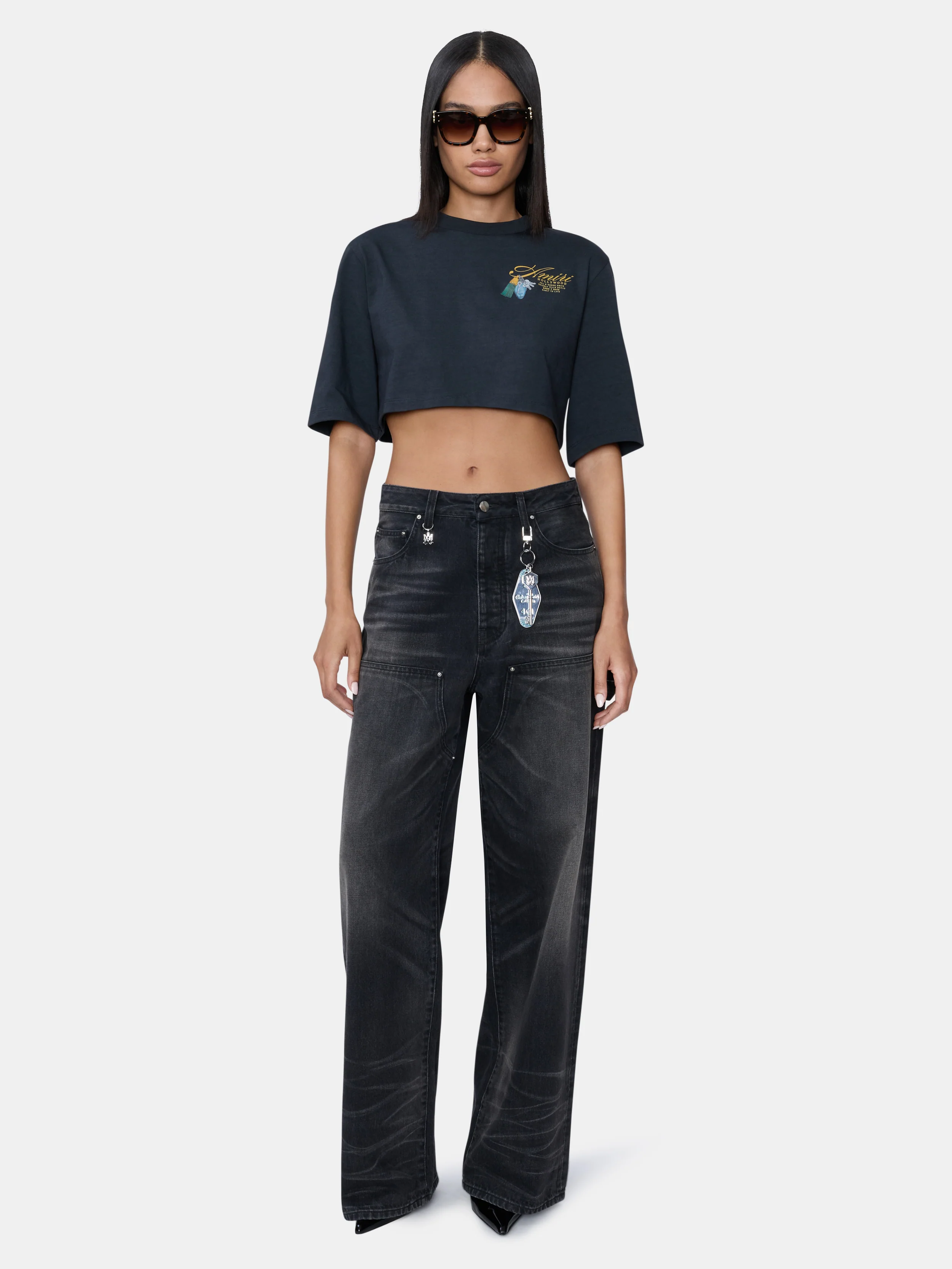 WOMEN - WOMEN'S CHATEAU KEYS CROPPED TEE - Black